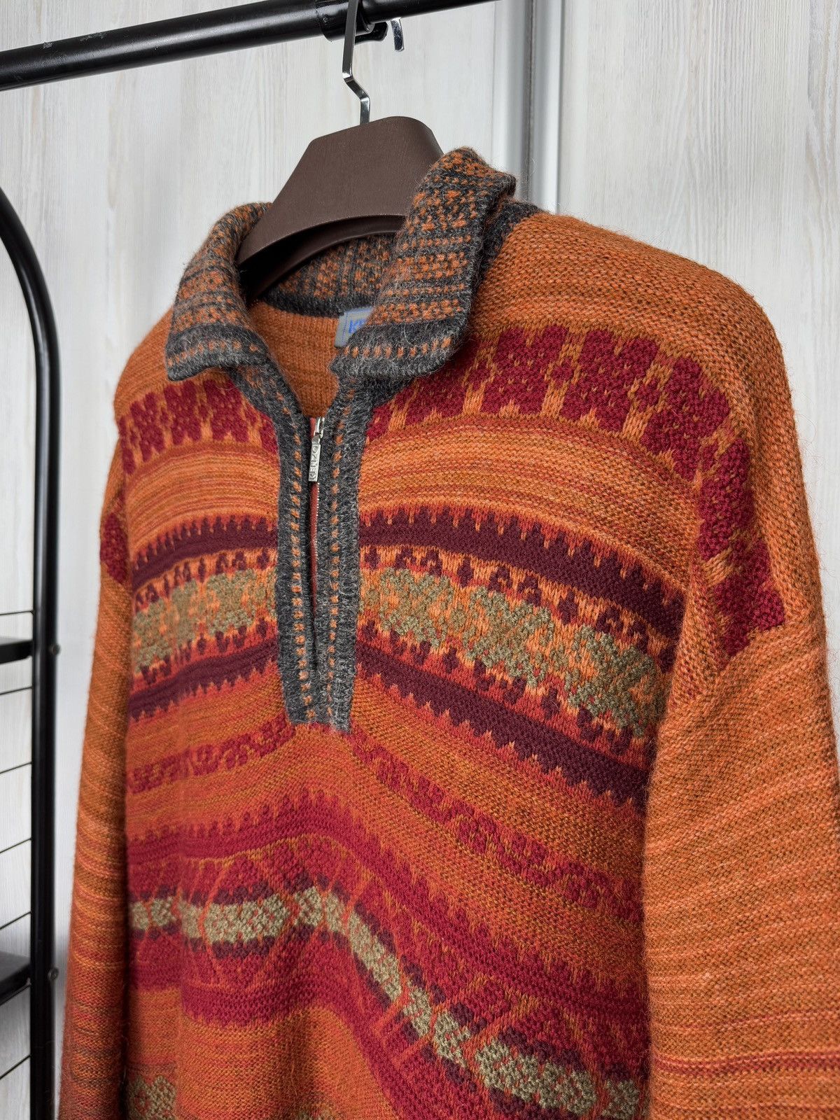Kenzo Kenzo VNTG Wool Mohair Acrylic multicoloured 1/4 zip sweater Size US L / EU 52-54 / 3 - 4 Thumbnail