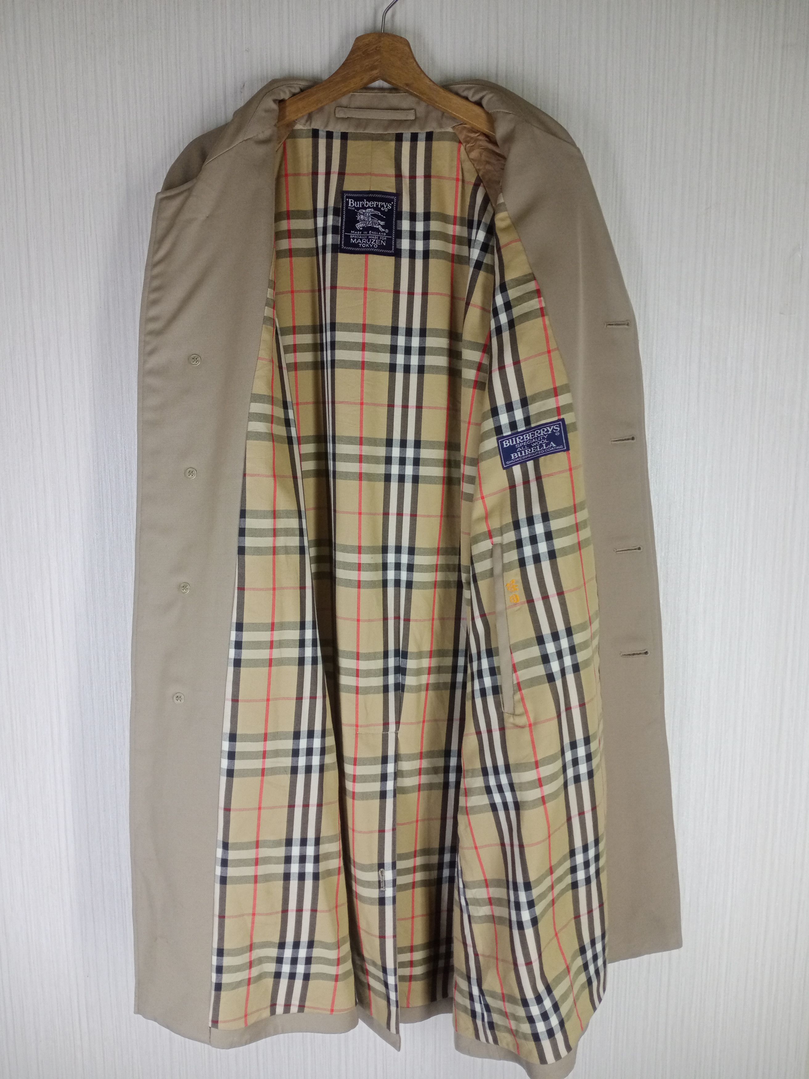 Burberry Vintage 90s Burberrys Nova Check Men's Trench Coat Size US L / EU 52-54 / 3 - 1 Thumbnail