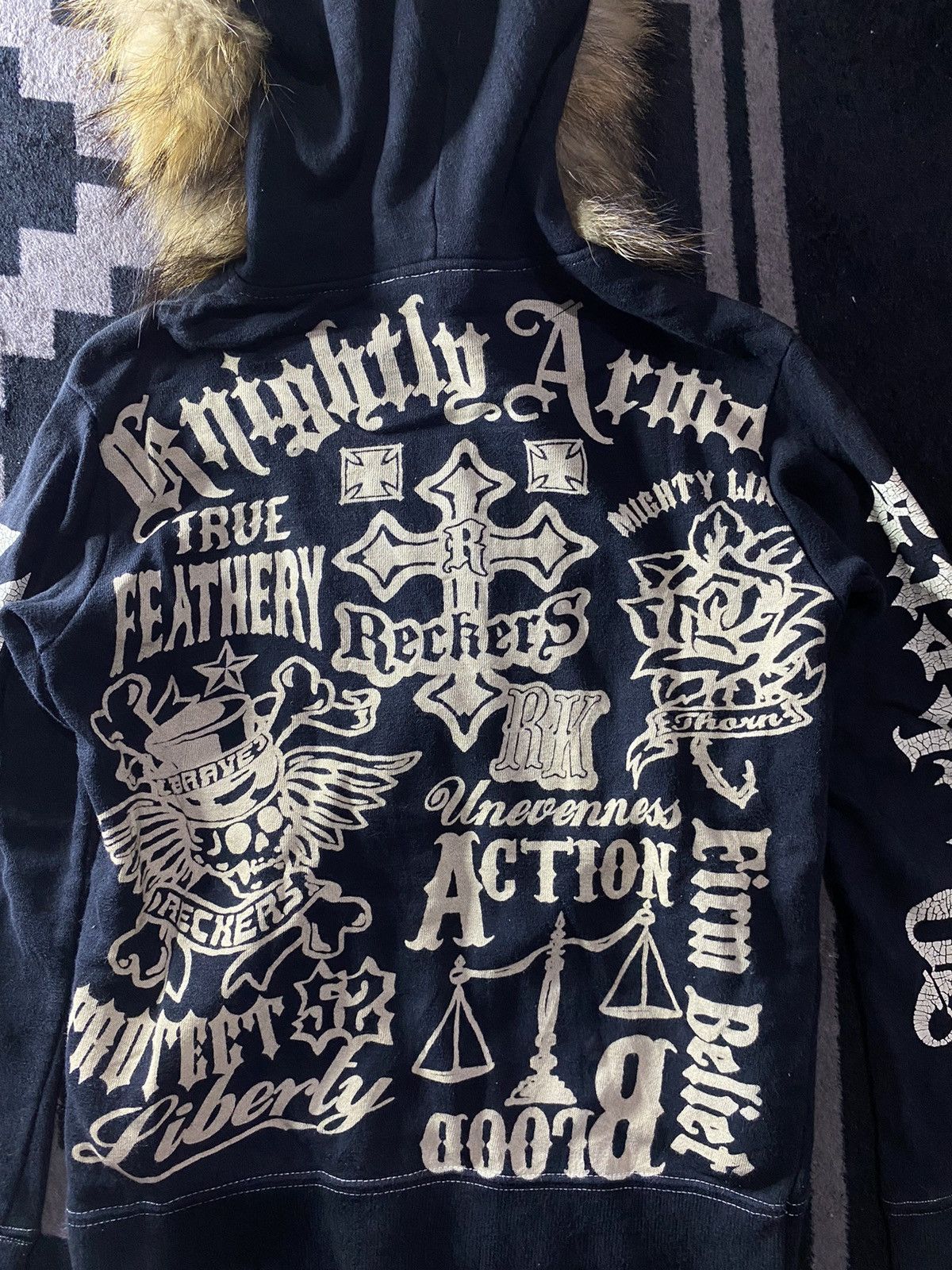 Japanese Brand reckers poem style fur hoodie Size US S / EU 44-46 / 1 - 6 Thumbnail