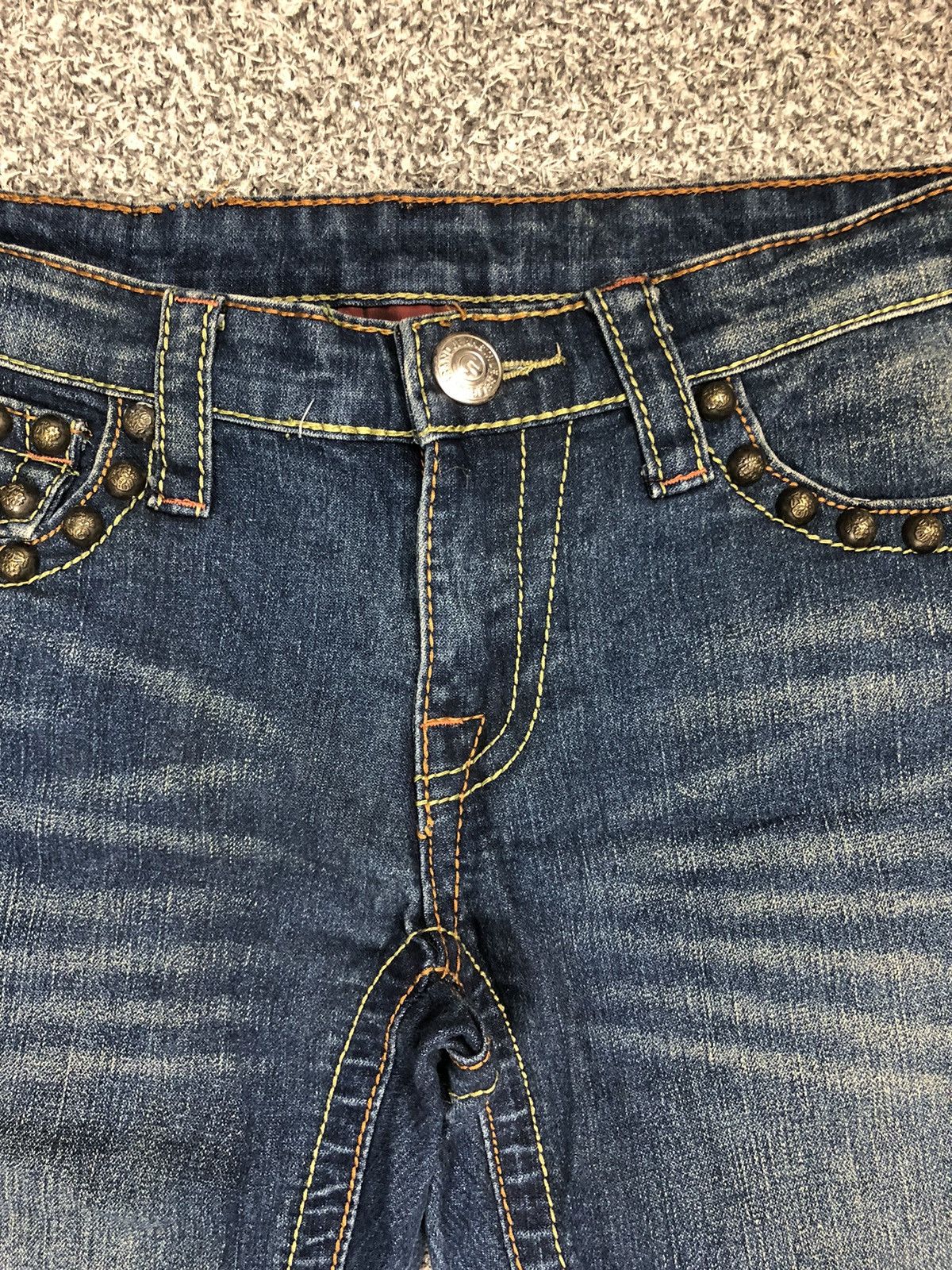 Japanese Brand Vintage True Religion Joey Studded Twisted Flare Jeans Size 32" / US 10 / IT 46 - 5 Thumbnail