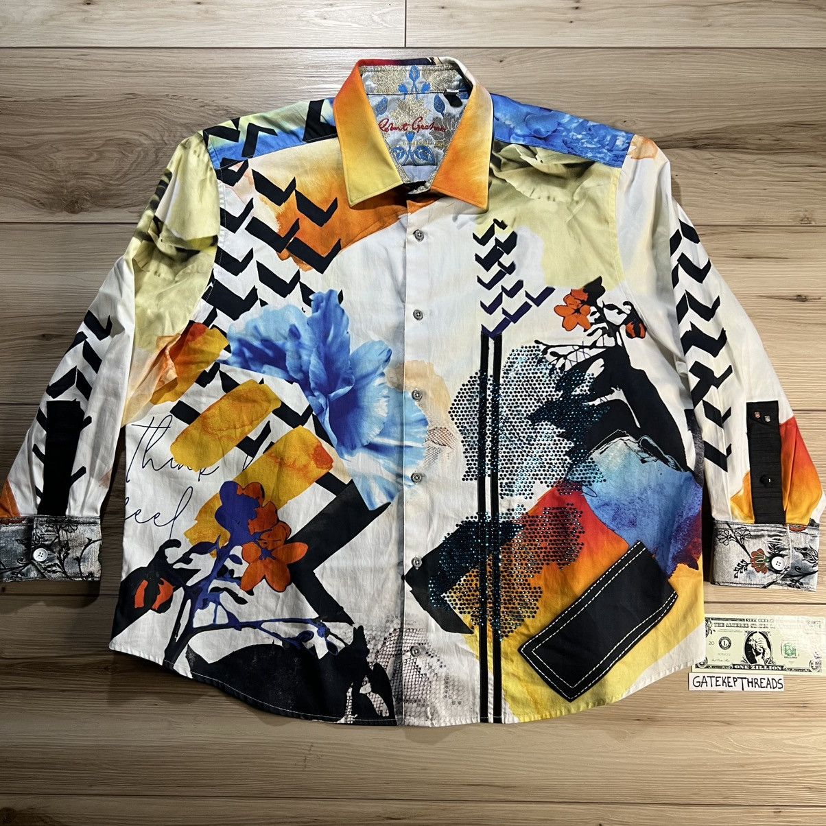 Robert Graham Robert Graham Zero to Sixty Abstract Button Down Shirt Size US XXL / EU 58 / 5 - 1 Thumbnail