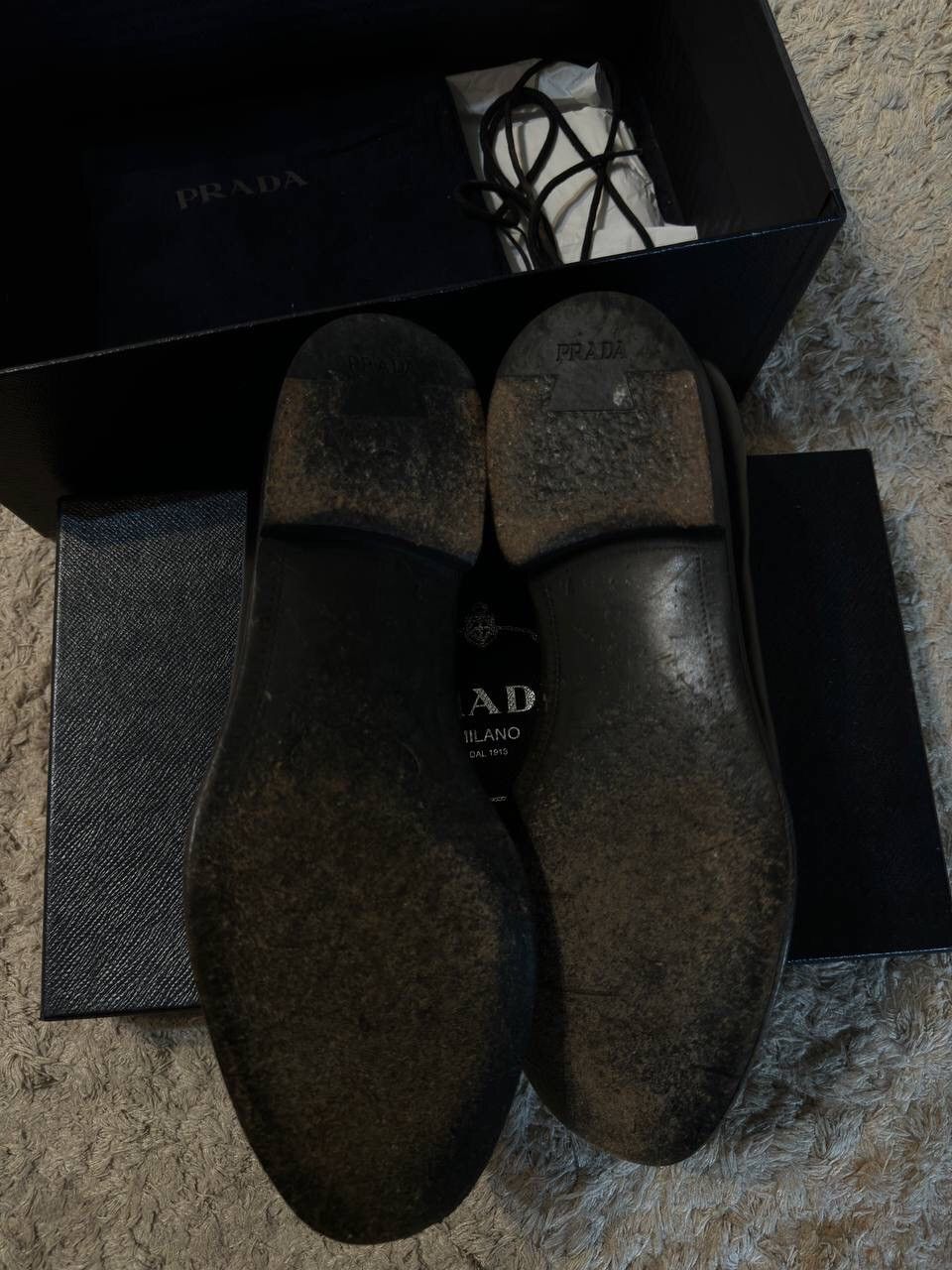 Prada Prada Black Calfskin Derby Size US 7 / EU 40 - 5 Thumbnail