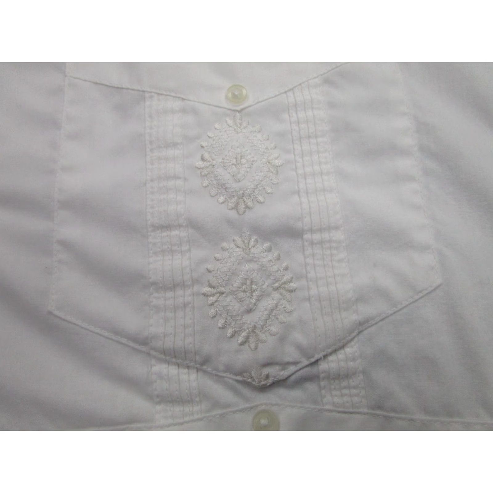 Vintage ROMANI Altria Shirt Mens XL White Guayabera Cuban Embroidered Rockabilly Romani Logo Size US XL / EU 56 / 4 - 5 Thumbnail