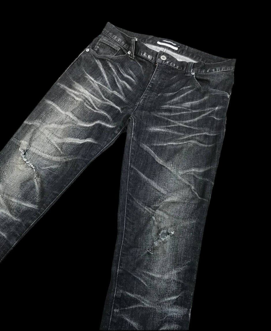 Tornado Mart × semanticdesign Semantic JAPAN Herringbone Black wash Distressed jean Slim Size US 29 - 7 Thumbnail