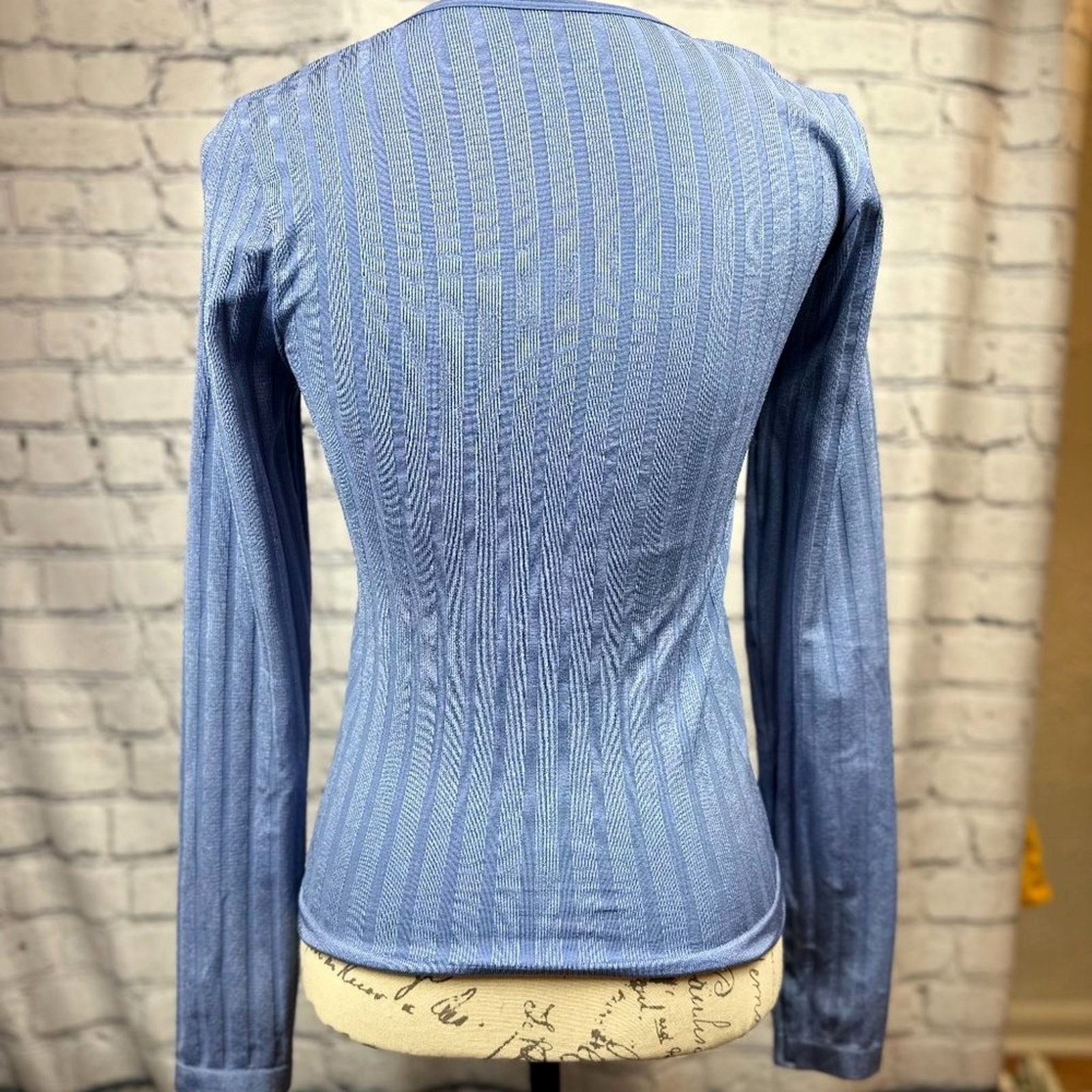 Free People Free People Scoop Long Sleeve Lucky U Layering Top Blue M/L Size L / US 10 / IT 46 - 9 Thumbnail