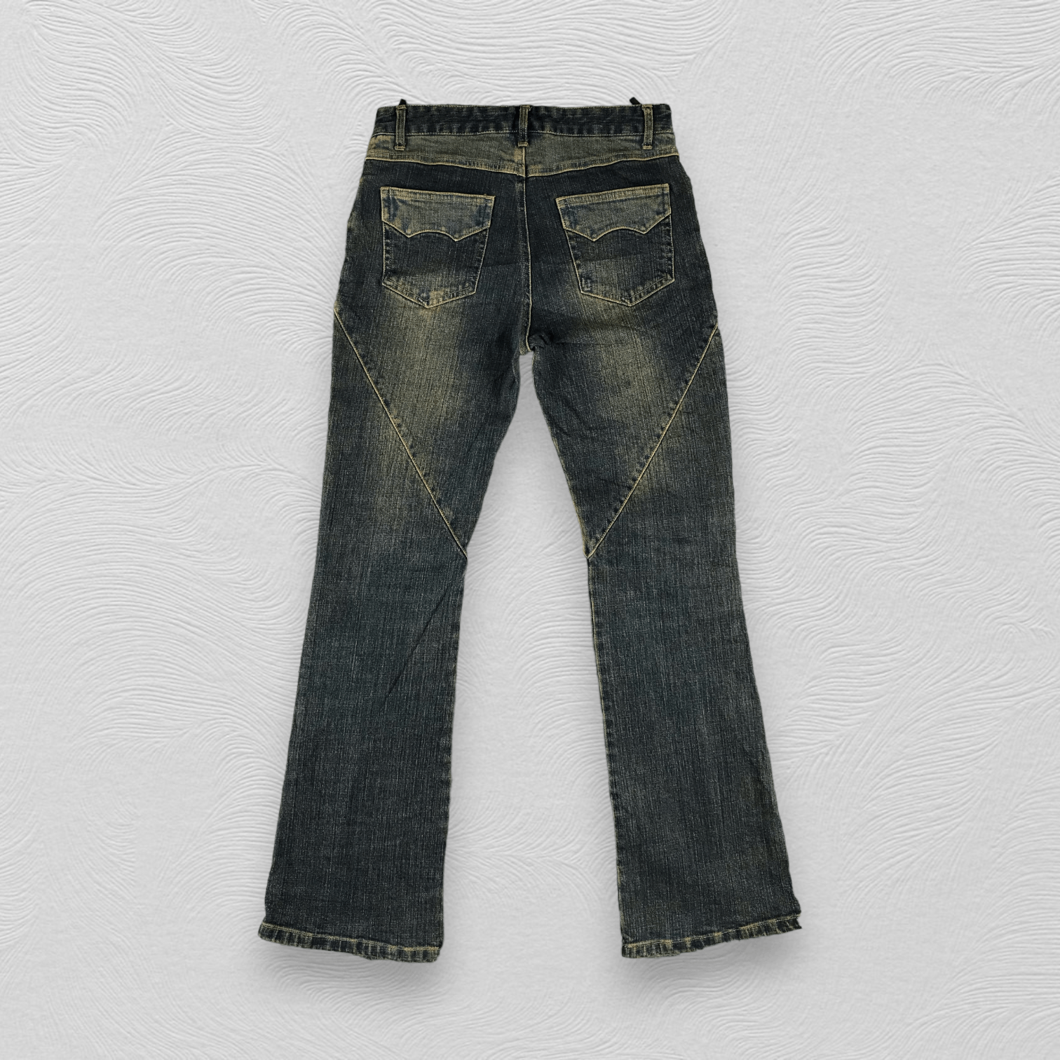 Japanese Brand Browdwin Jeans Patchwork Rusty Wash Flare Denim KJ1332 Size US 28 / EU 44 - 2 Thumbnail