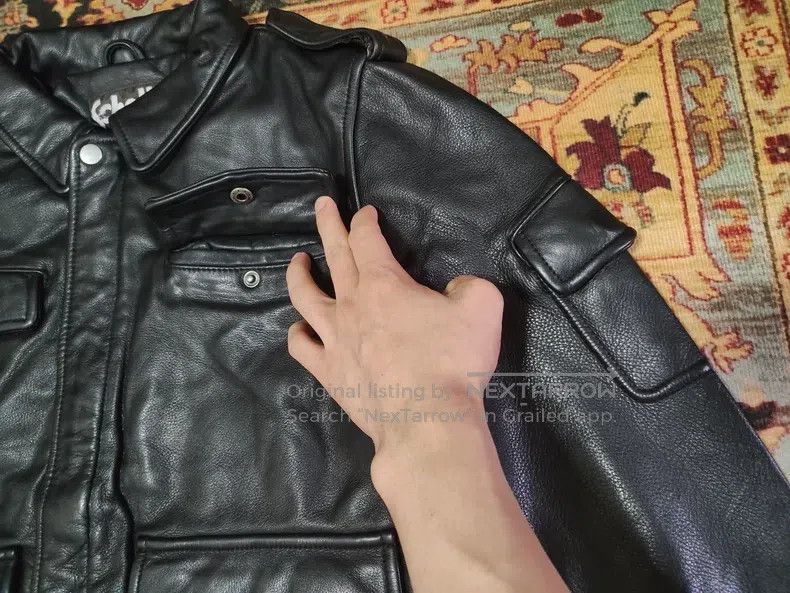 Schott Schott Genuine leather flight jacket multi-pocket cropped Size US L / EU 52-54 / 3 - 3 Thumbnail