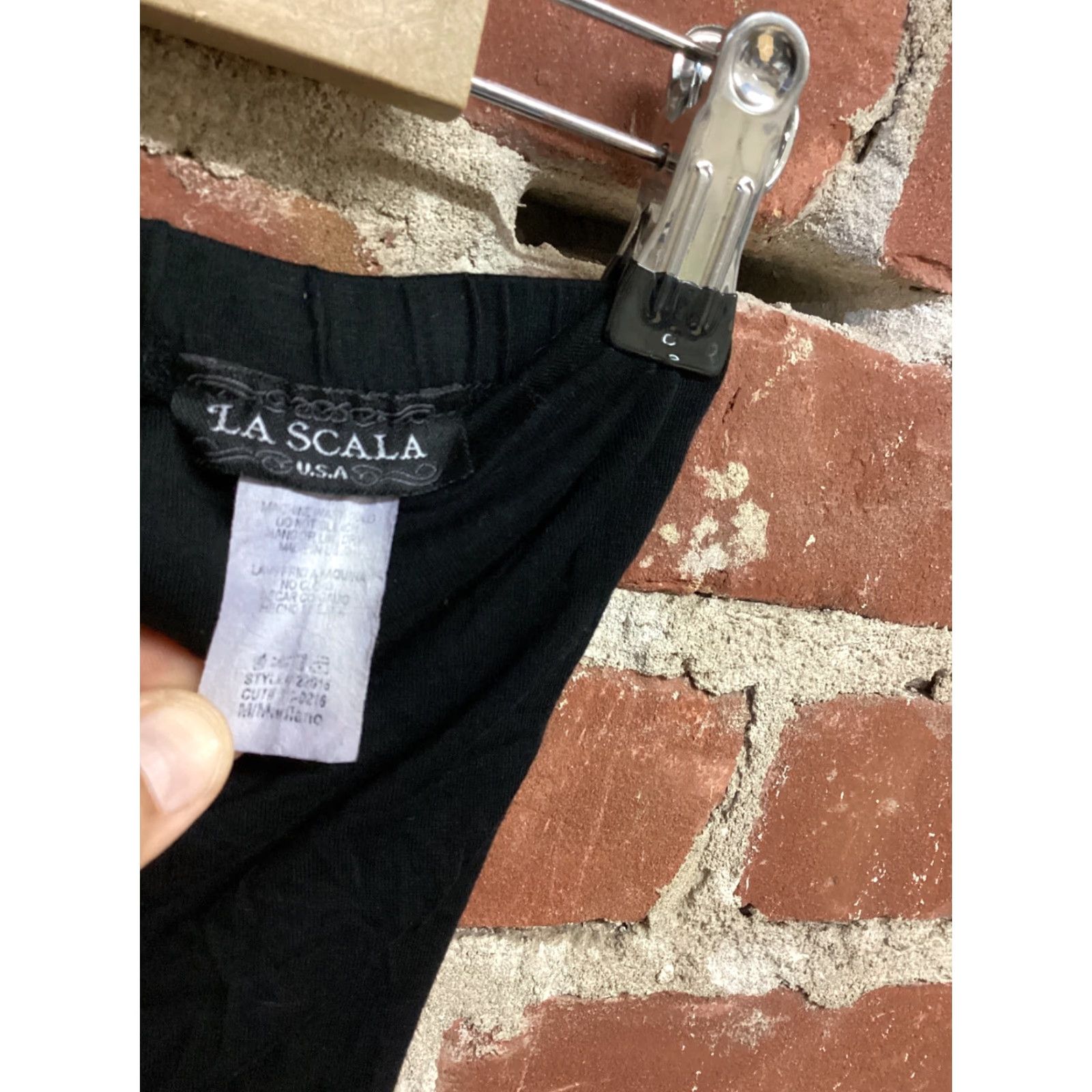Vintage VINTAGE La Scala Womens Dress Strapless A-Line Black Knee Length Medium US Made USA 50" Length 13" Pit to Pit Womens Size M / US 6-8 / IT 42-44 - 2 Thumbnail