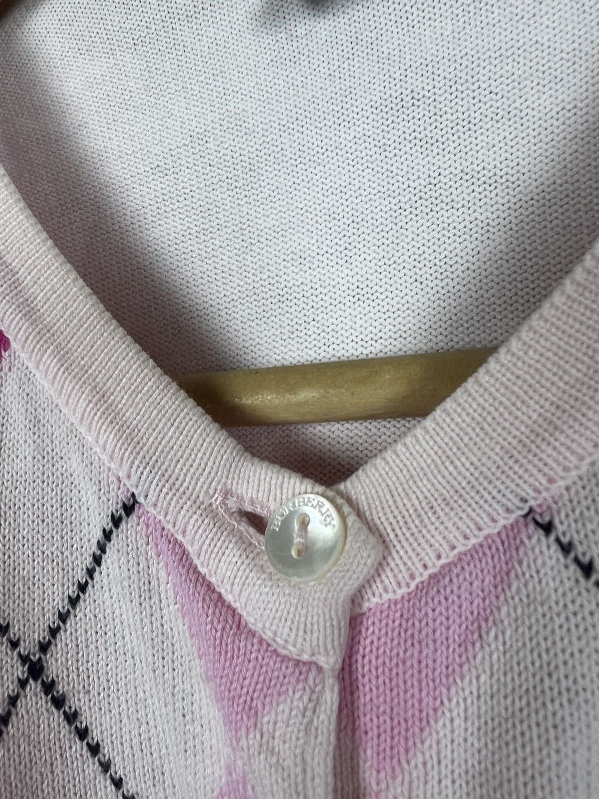 Burberry (M) Women's vintage Burberry check Cardigan sweater pink Size M / US 6-8 / IT 42-44 - 3 Thumbnail
