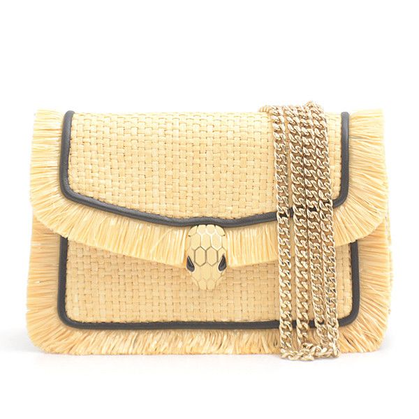 Bvlgari Bvlgari Bvlgari Serpenti Raffia Leather Shoulder Bag 290296 Natural Material Crossbody Bag 290296 in Great Condition Size ONE SIZE - 1 Thumbnail