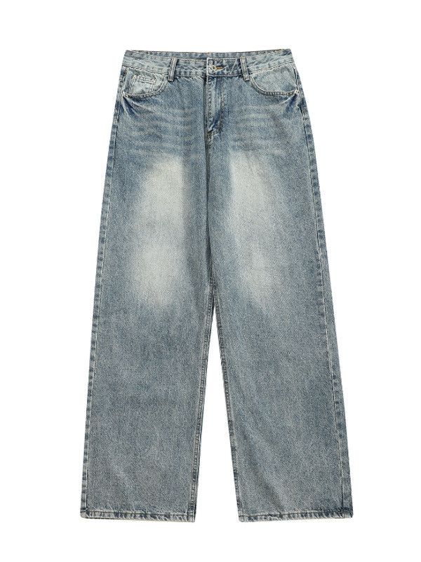 Jean Retro distressed straight casual loose washed simple jeans Size US 32 / EU 48 - 5 Thumbnail