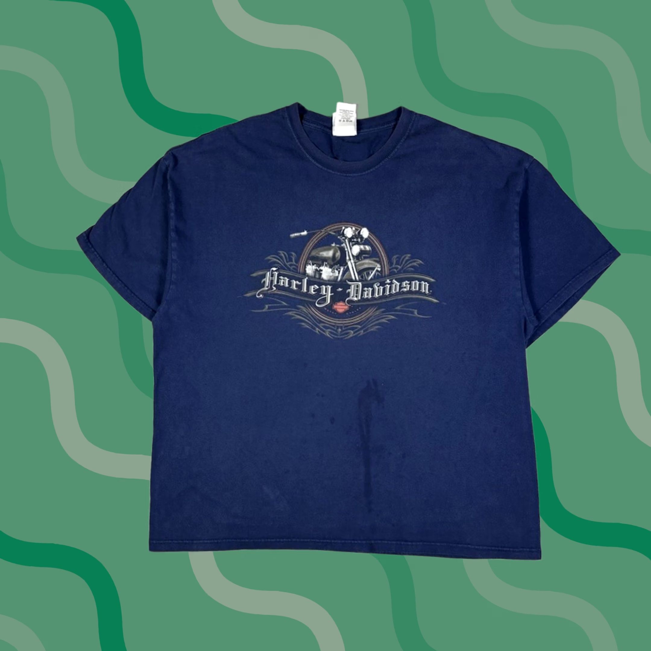 Harley Davidson VINTAGE Harley-Davidson T-Shirt 2XL Crew Neck Blue Graphic Print Biker Motorcycle USA Men Size US XXL / EU 58 / 5 - 1 Thumbnail