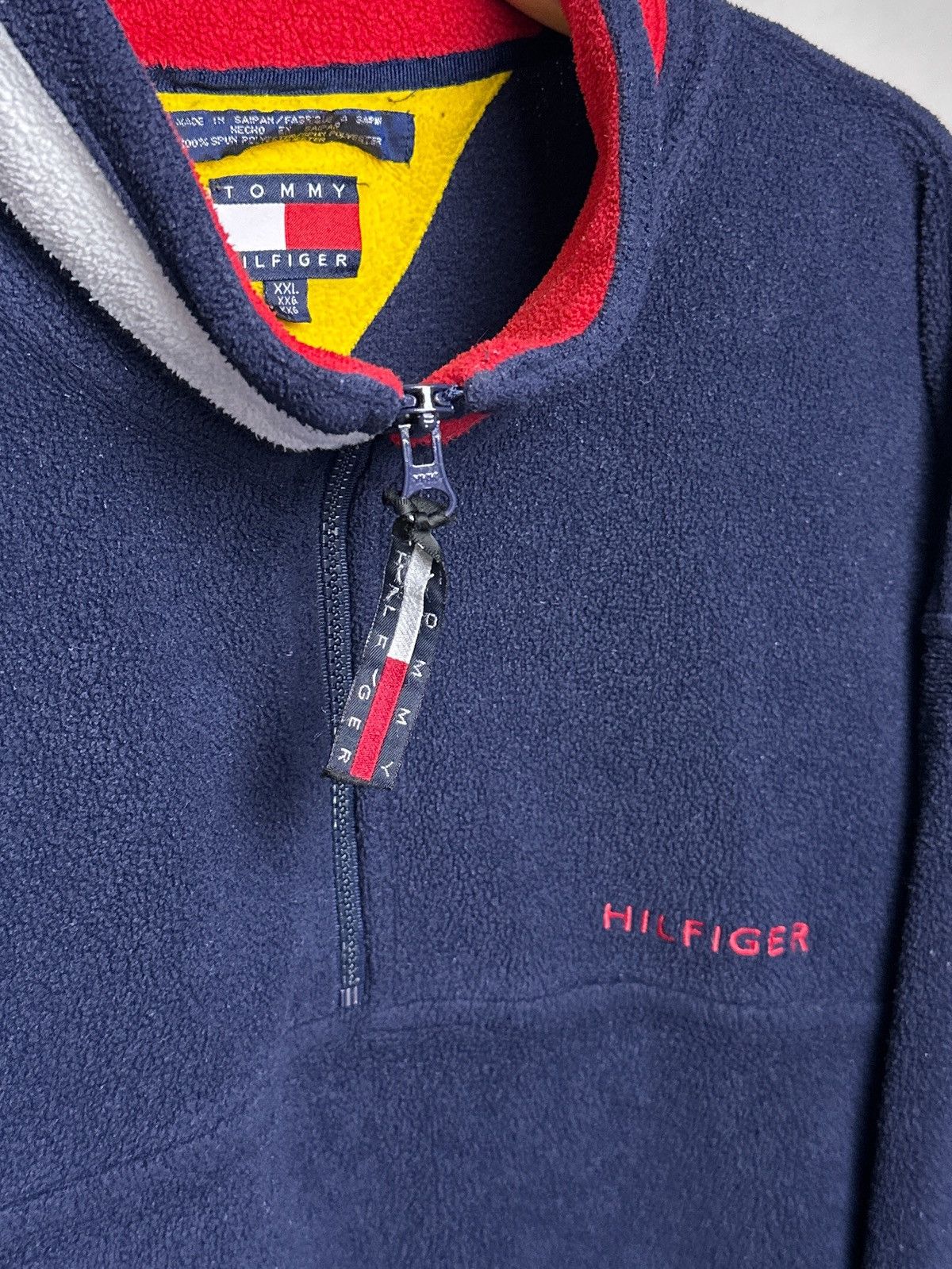 Tommy Hilfiger Vintage Tommy Hilfiger Fleece Pullover 1/4 Zip Y2K Jacket Size US XXL / EU 58 / 5 - 5 Thumbnail
