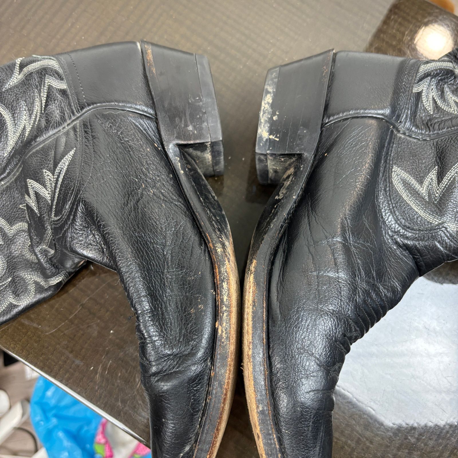 Dan Post Dan Post Black Leather Western Cowboy Boots Men's 9.5D Size US 9.5 / EU 42-43 - 13 Thumbnail