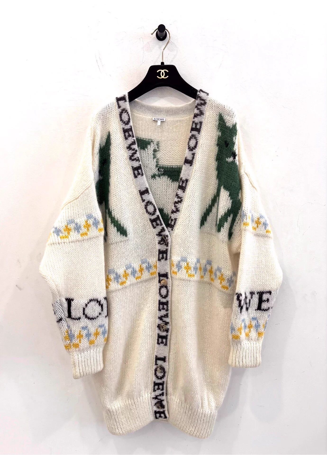 Loewe Loewe Deer Logo Mohair Cardigan XS White Size XS / US 0-2 / IT 36-38 - 1 Thumbnail