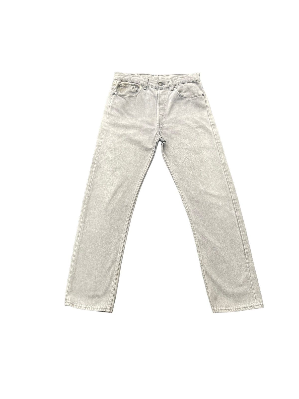 image of Vintage 1991 Levis 501 E Grey Faded Denim, Men's (Size 32)