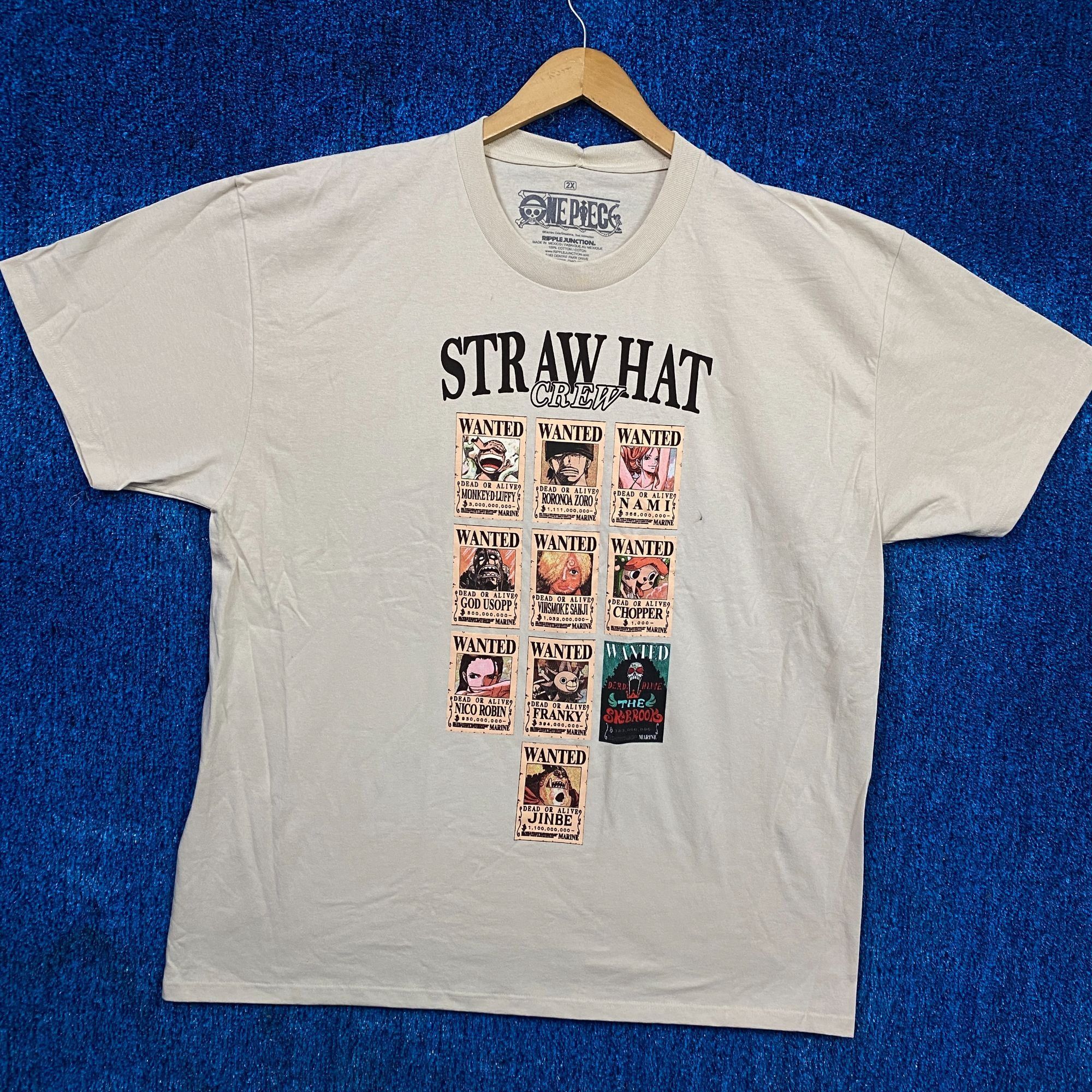 One Piece Straw Hat Crew Dead or Alive Wanted Posters One Piece Tee 2X Size US XXL / EU 58 / 5 - 3 Thumbnail