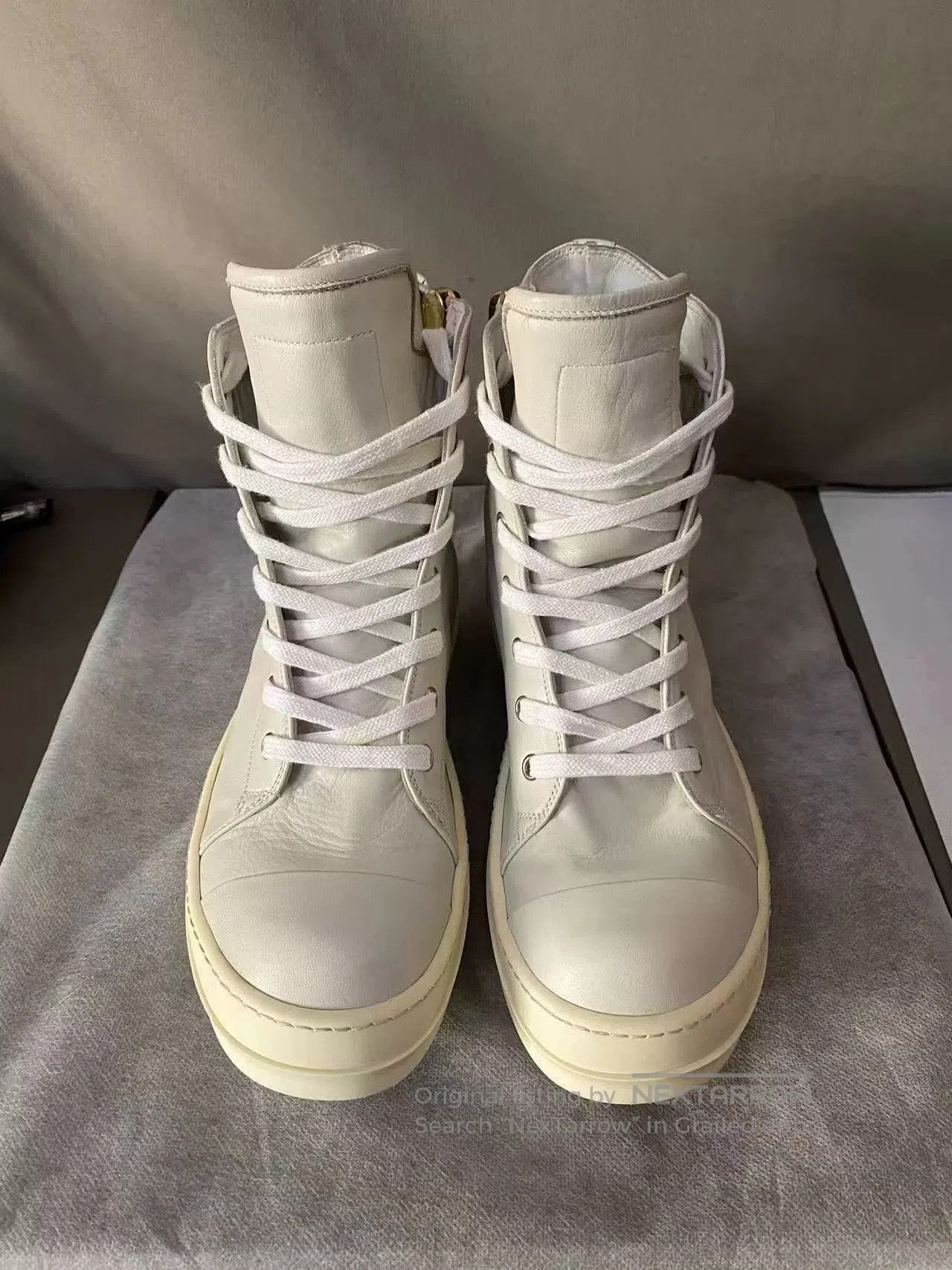 Rick Owens Rick Owens High-Top Leather Sneakers. Size US 7 / IT 37 - 3 Thumbnail