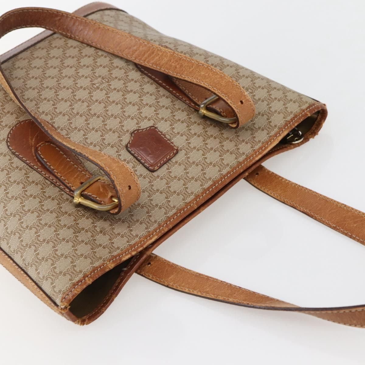 Celine CELINE Macadam Canvas Tote Bag Pvc Beige Gold Size ONE SIZE - 6 Thumbnail