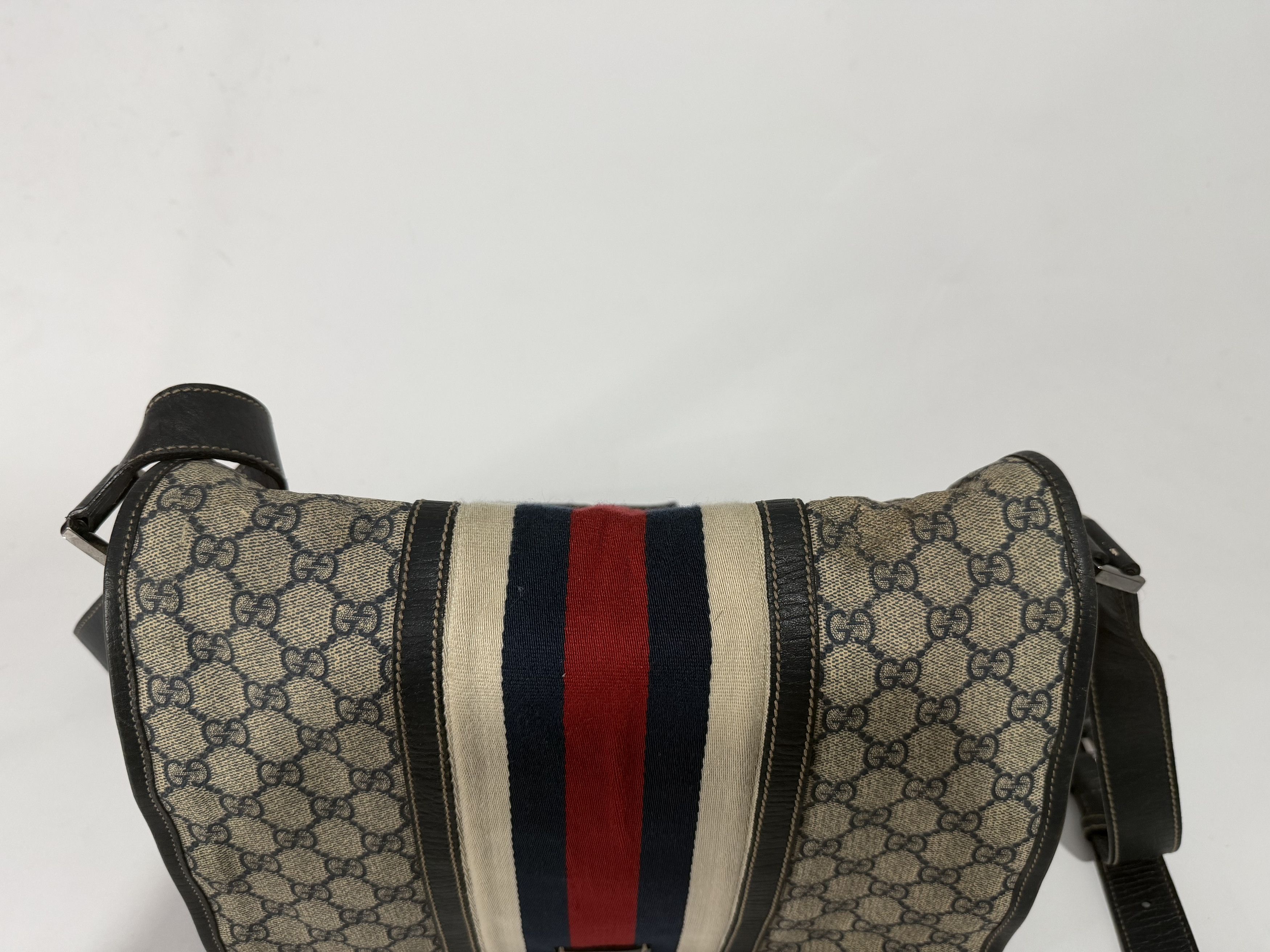 Gucci GUCCI Blue GG Coated Canvas Vintage Web Messenger Bag Size ONE SIZE - 3 Thumbnail
