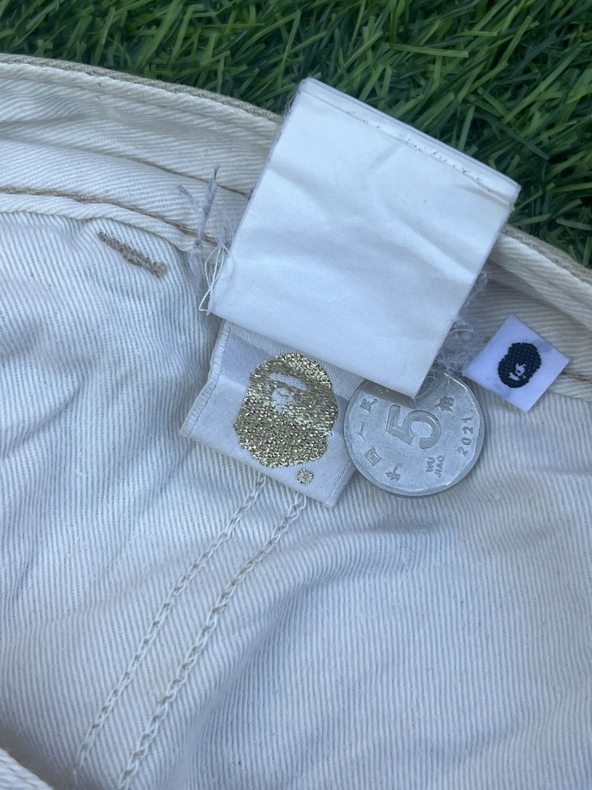 Bape A Bathing Ape (BAPE) Baby Milo Sad Face Chino Pants – Beige Size US 40 / EU 56 - 11 Thumbnail