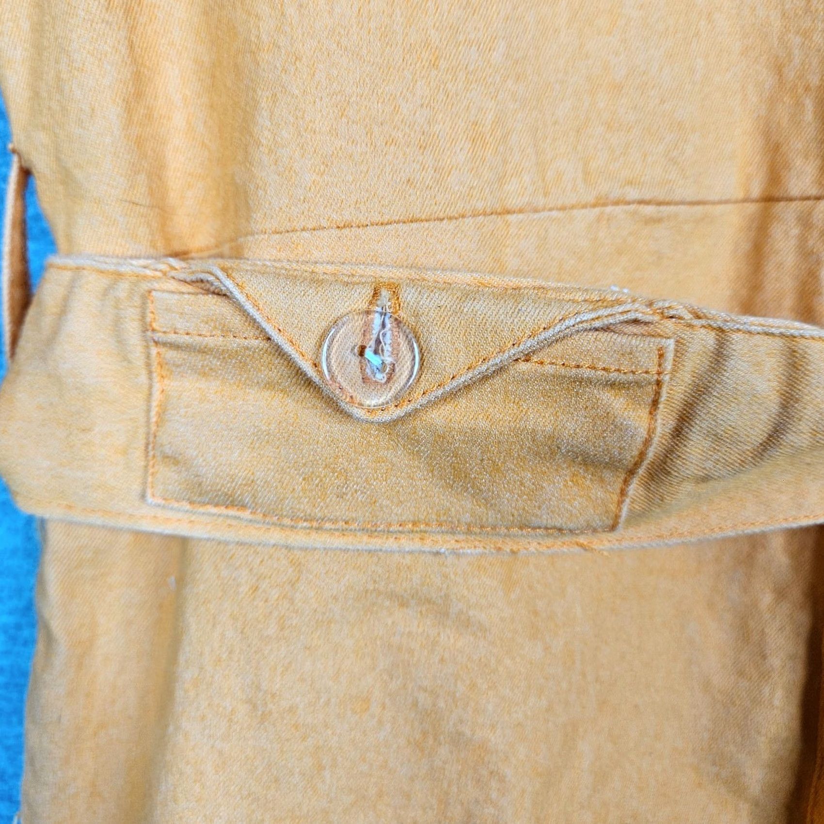 House of Sunny House Of Sunny Orange Belted Button Up Jumpsuit With Collar 3/4 Sleeves Size 4 Size 27" / US 4 / IT 40 - 5 Thumbnail