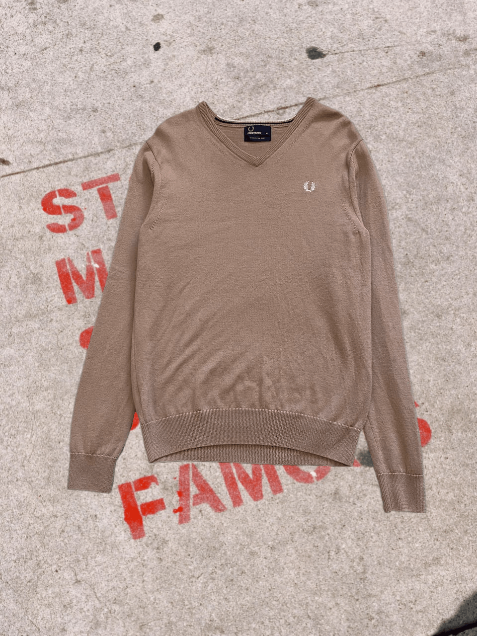 Fred Perry VINTAGE FRED PERRY knit V neck cotton sweater Size US M / EU 48-50 / 2 - 1 Thumbnail