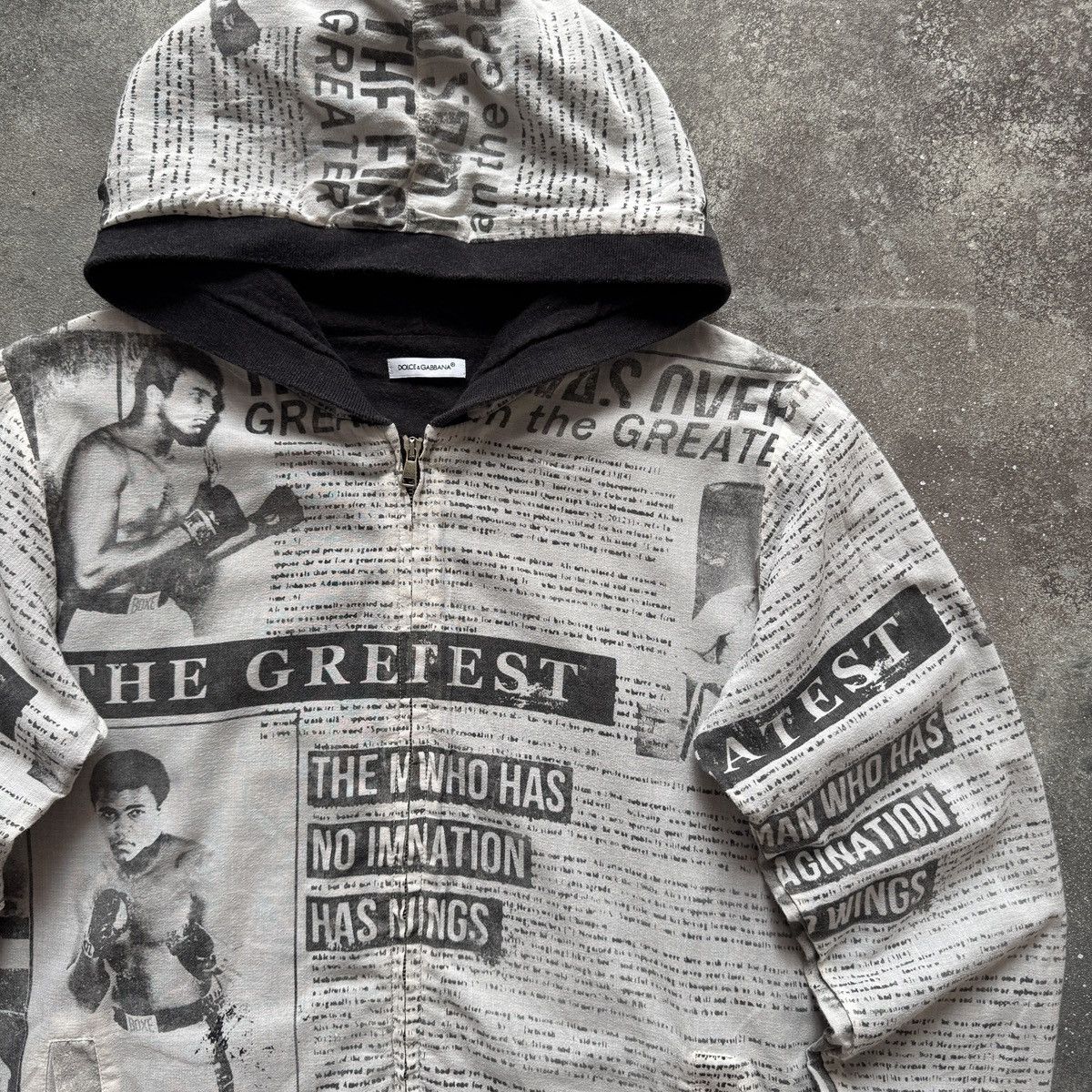 Dolce & Gabbana D&G Dolce & Gabbana x Mohamed Ali Gazette Printed Zip Hoodie Size XS / US 0-2 / IT 36-38 - 5 Thumbnail