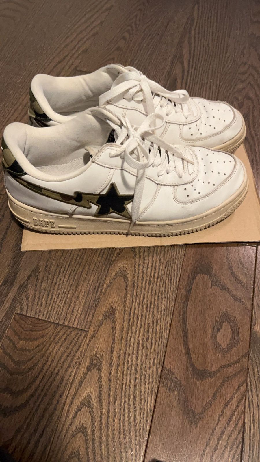 image of A Bathing Ape 1St Camo / White Bapesta Size 9.5 No Box Shoes, Men's