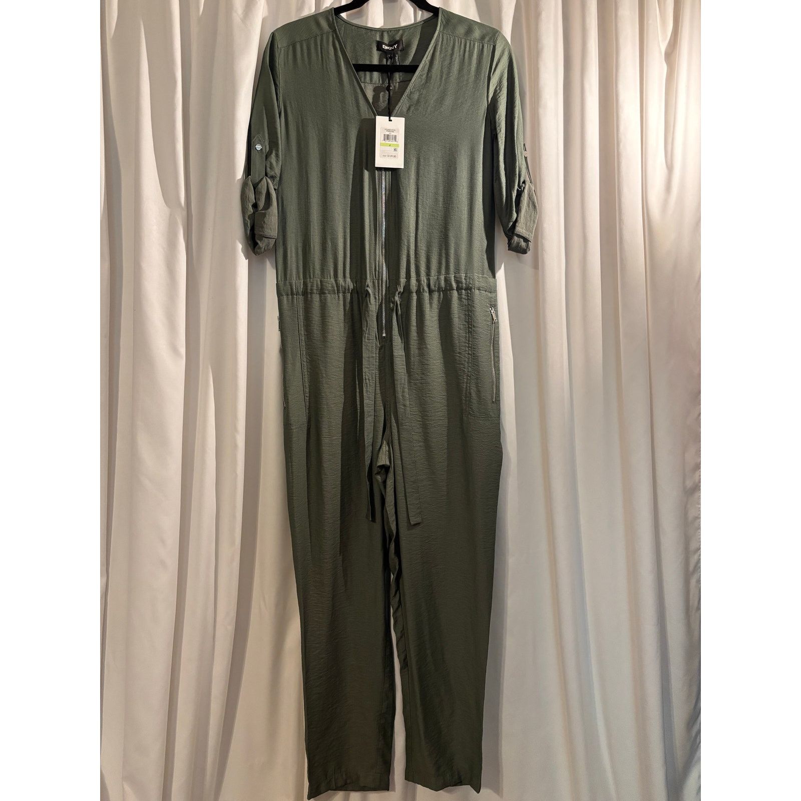 DKNY DKNY Size 4 NWT Olive Green Jumpsuit Size 27" / US 4 / IT 40 - 12 Thumbnail