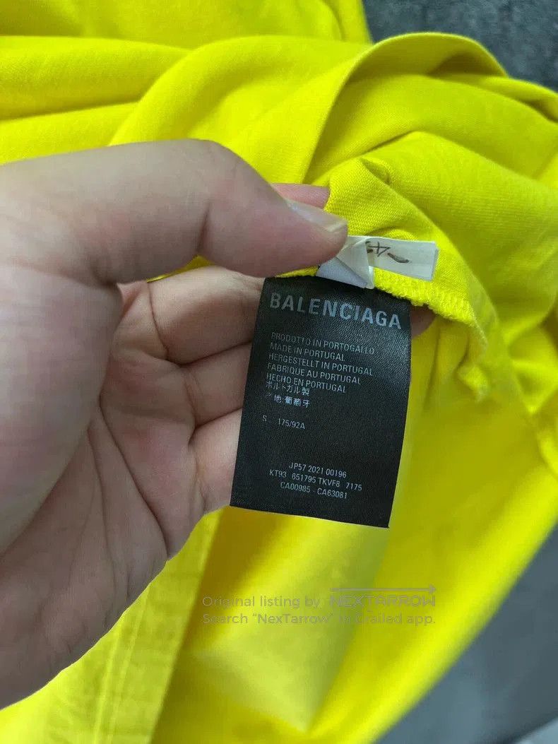 Balenciaga Balenciaga Yellow Wave Logo Short Sleeve Tee. Size US S / EU 44-46 / 1 - 7 Thumbnail