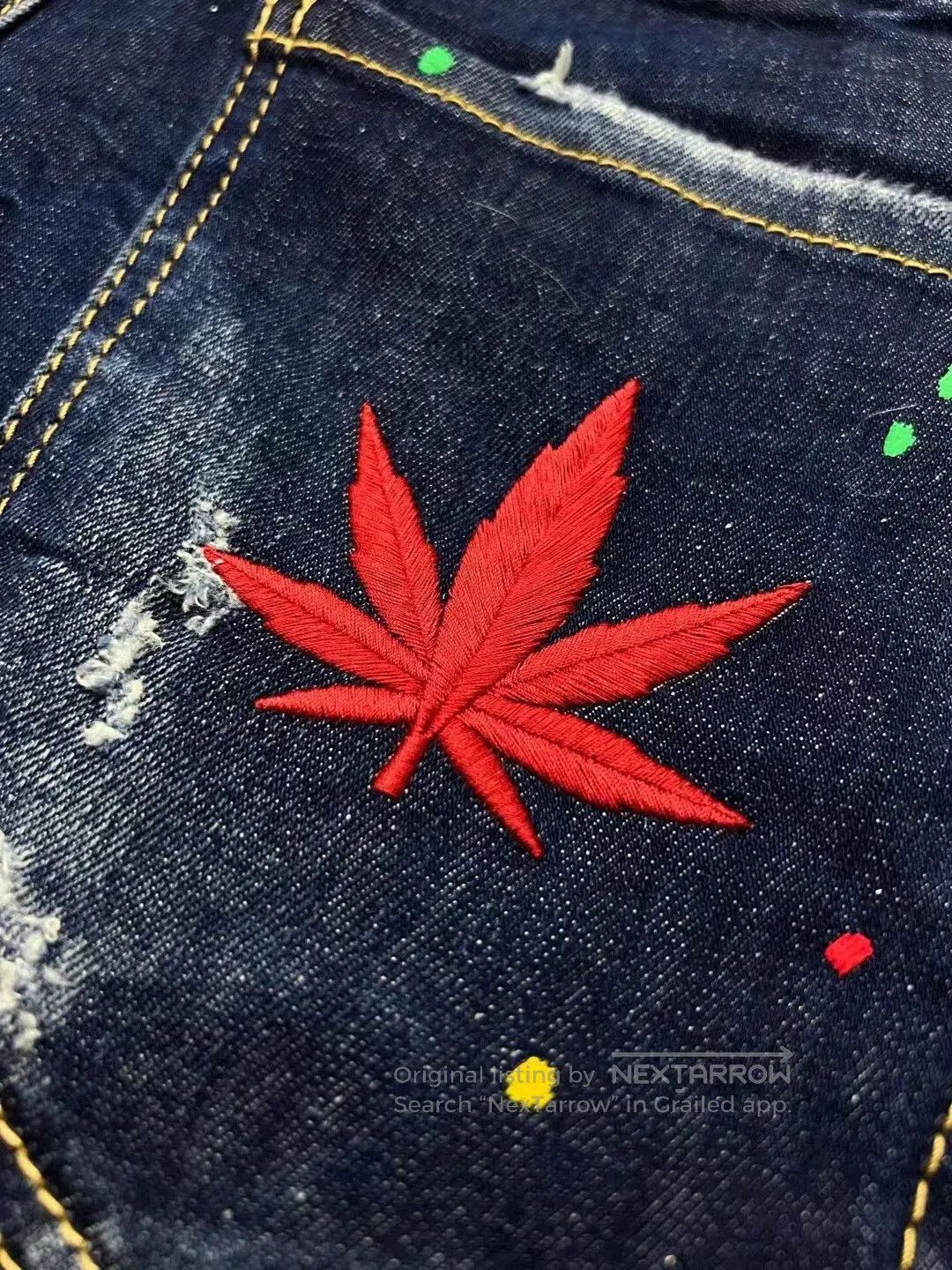 Dsquared2 Dsquared2 Blue Denim Pants with Paint Splatter. Size US 44 / EU 60 - 6 Thumbnail