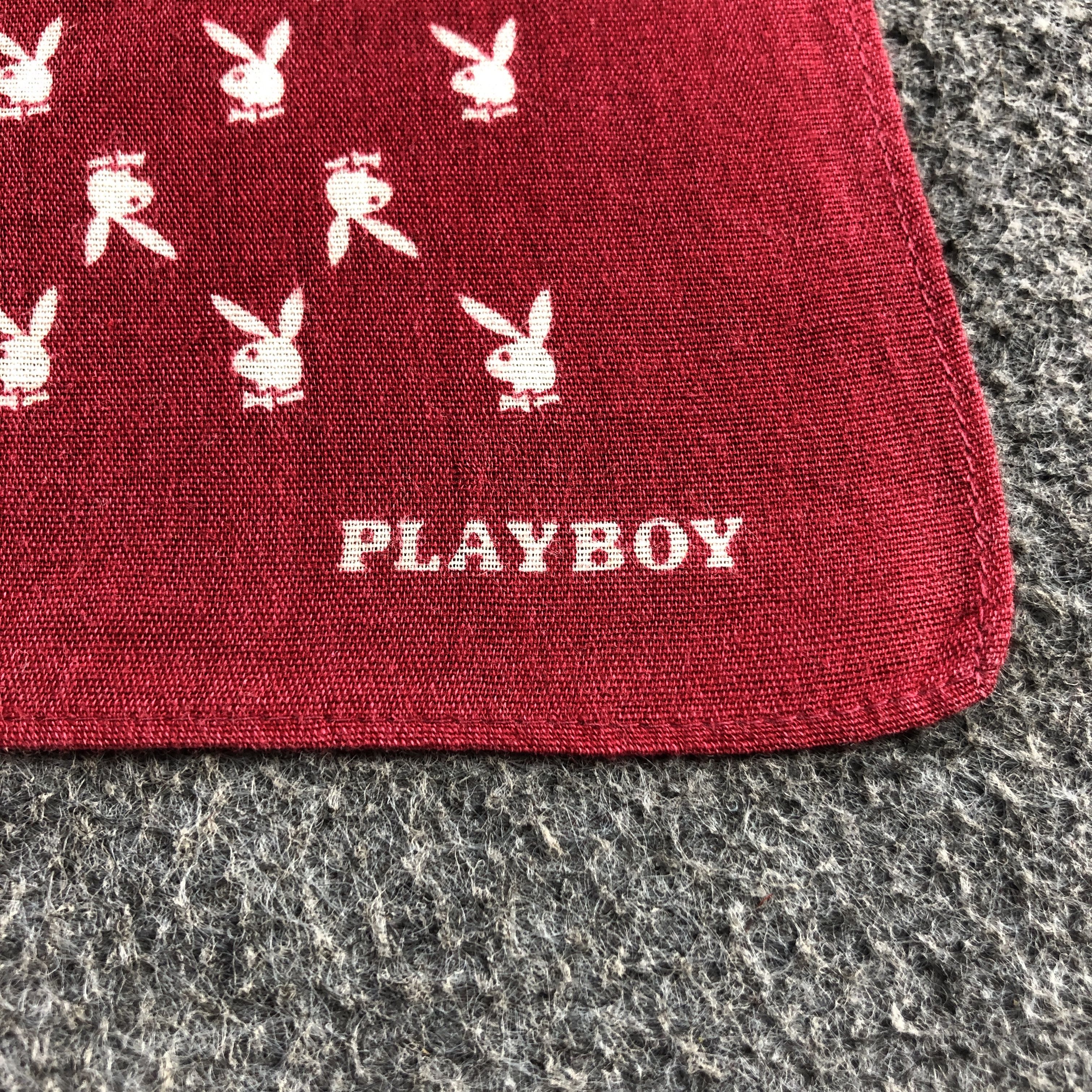 Playboy × Vintage Playboy Rabbit Head Handkerchief Neckerchief Bandana H2475 Size ONE SIZE - 4 Thumbnail