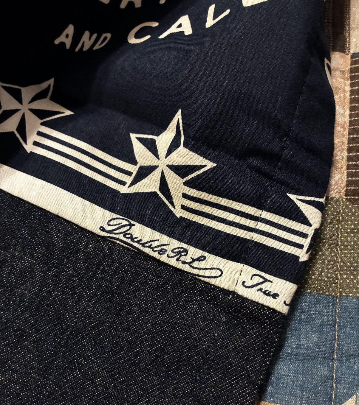 RRL Ralph Lauren CUSTOM RRL/RL PATCHWORK SCARF (100% UPCYCLED RRL FABRICS) Size ONE SIZE - 10 Thumbnail