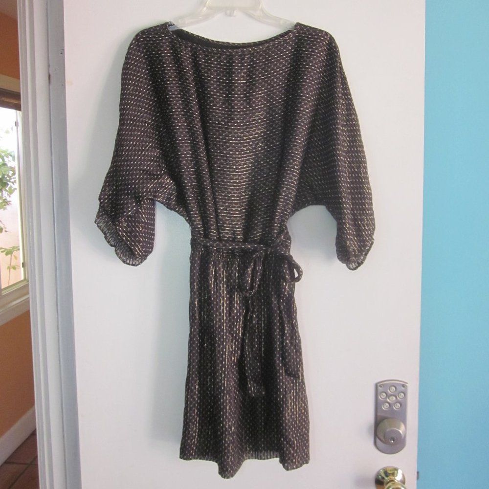Alice San Diego Alice Ritter 2 Size 10 / Large Designer Silk Gold Metallic Brown Mini Dress Size L / US 10 / IT 46 - 4 Thumbnail