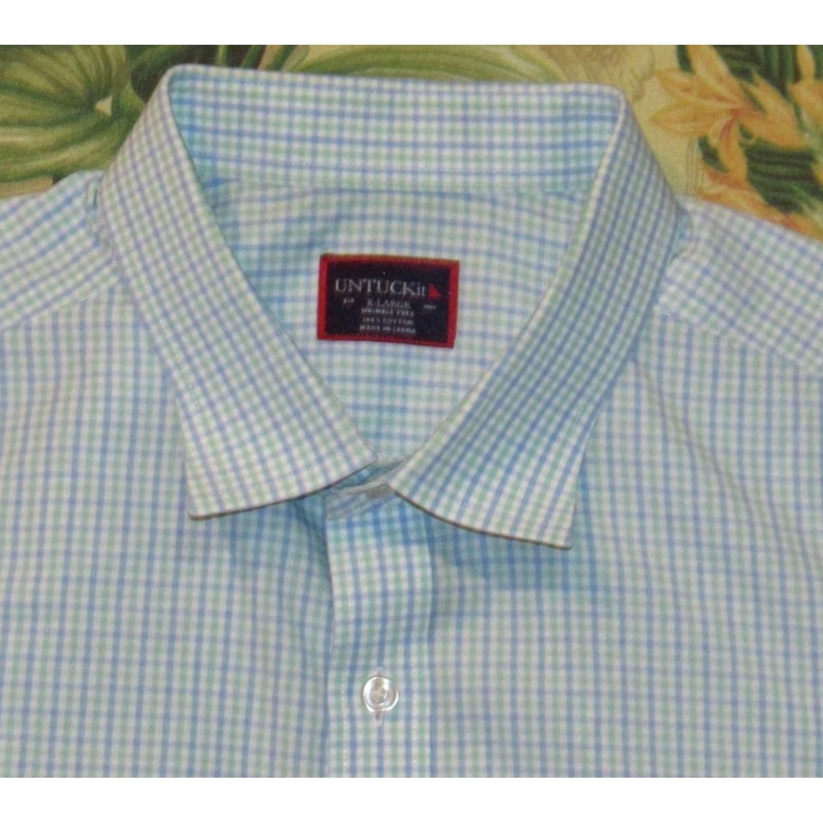 UNTUCKit UNTUCKIT Blue Green Plaid Long Sleeve Button Down Wrinkle Free Shirt XL Mens Shirt XL Blue Plaid Wrangler? Size US XL / EU 56 / 4 - 2 Thumbnail