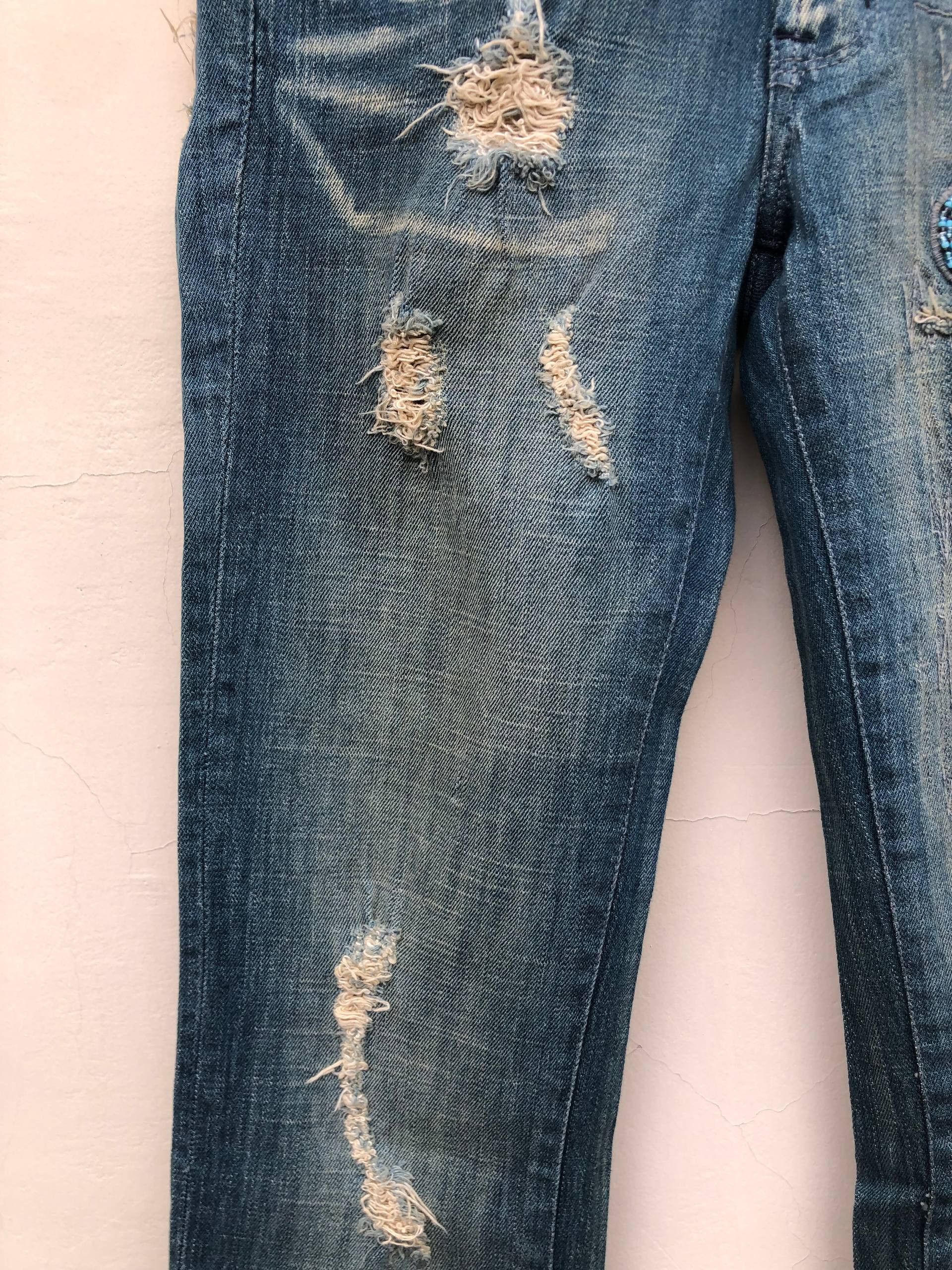 If Six Was Nine 2000s Patchwork Distressed Vkei Y2k Japanese Archive Size US 27 - 9 Thumbnail