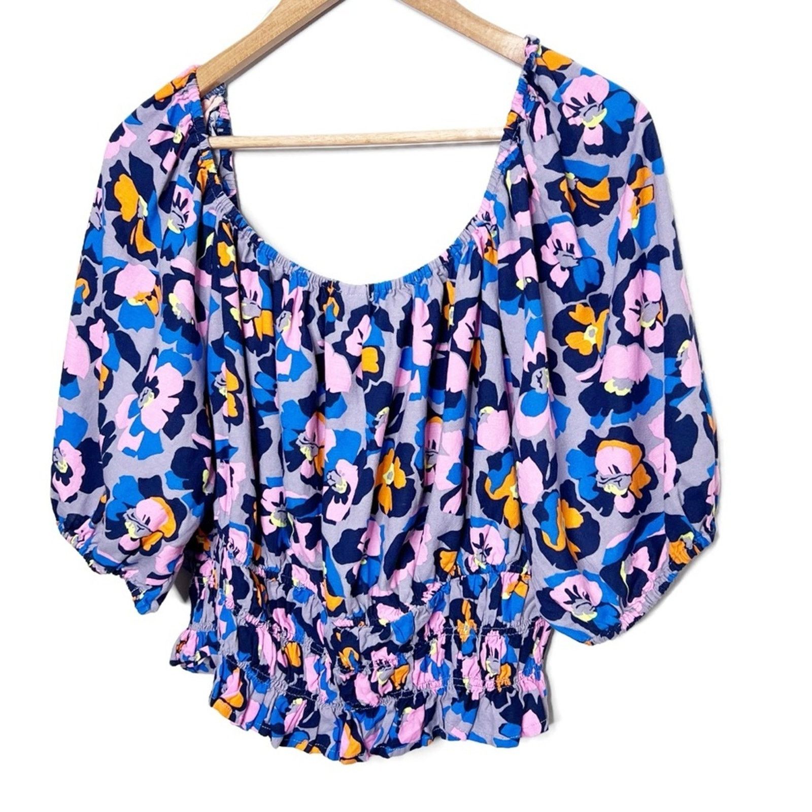 Parker New with Tags Women's Peyton & Parker Floral Smock Blouse Size XL / US 12-14 / IT 48-50 - 6 Thumbnail