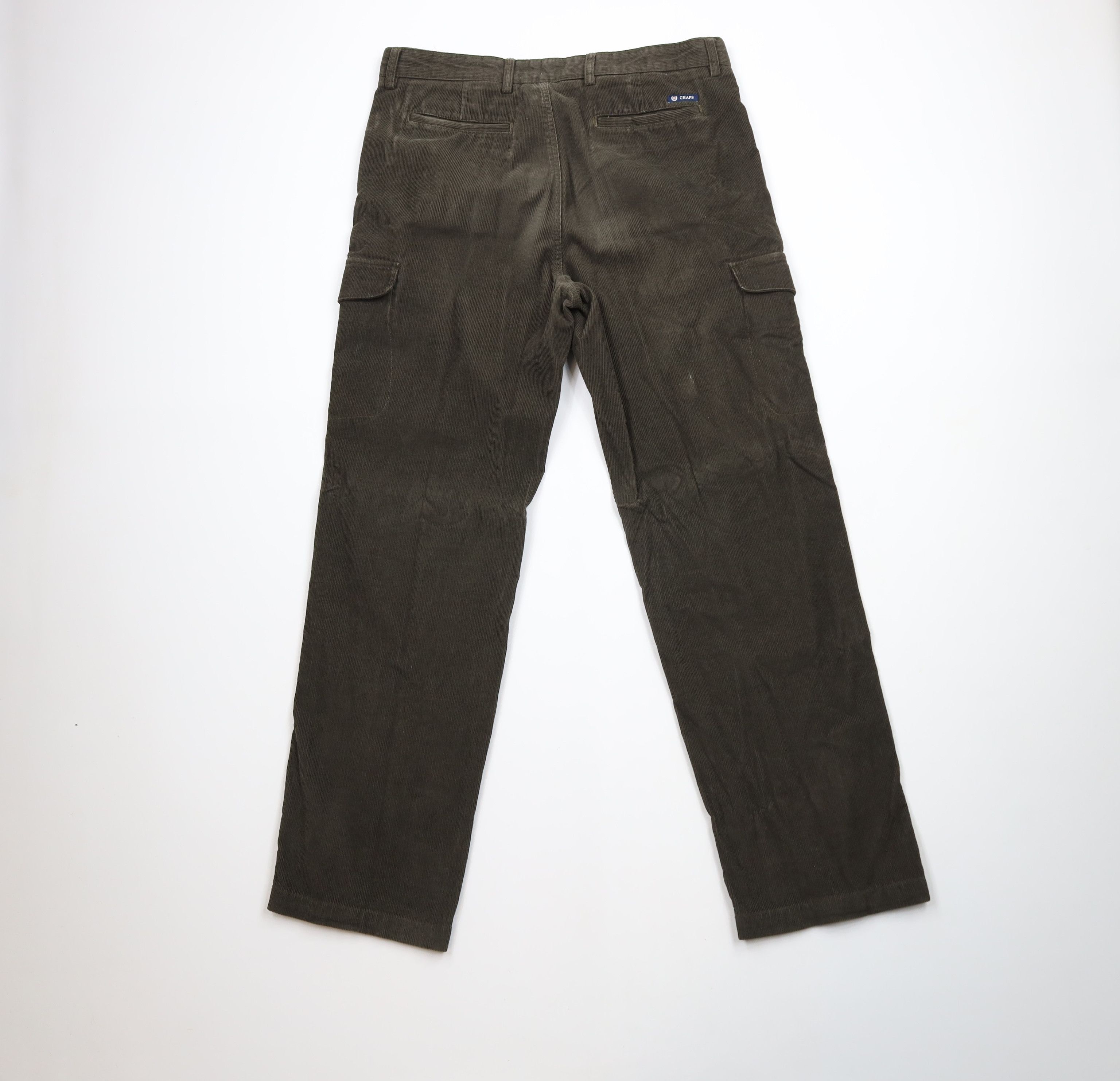 Ralph Lauren × Vintage Vintage 90s Chaps Ralph Lauren Wide Leg Corduroy Cargo Pants Size US 36 / EU 52 - 11 Thumbnail
