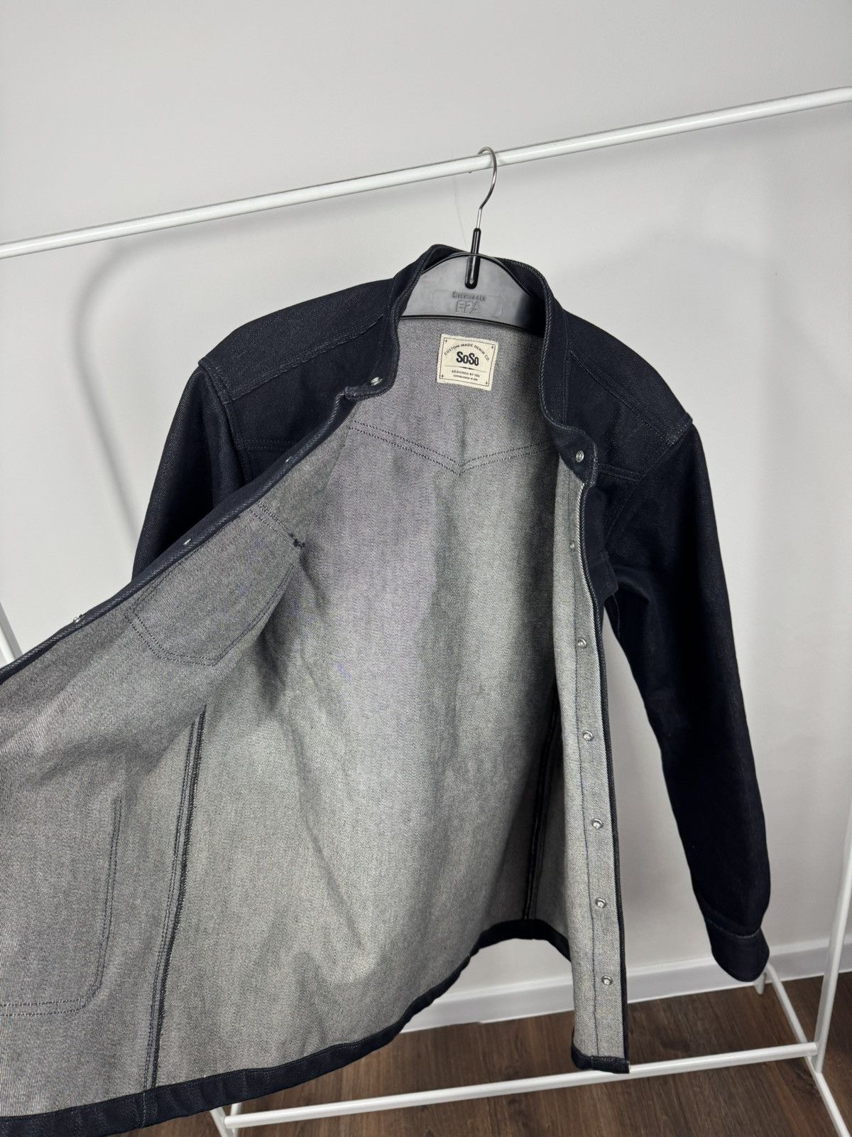 SoSo SoSo Heavy Raw Denim Jacket Indigo Workwear Trucker Coat L Size US L / EU 52-54 / 3 - 9 Thumbnail