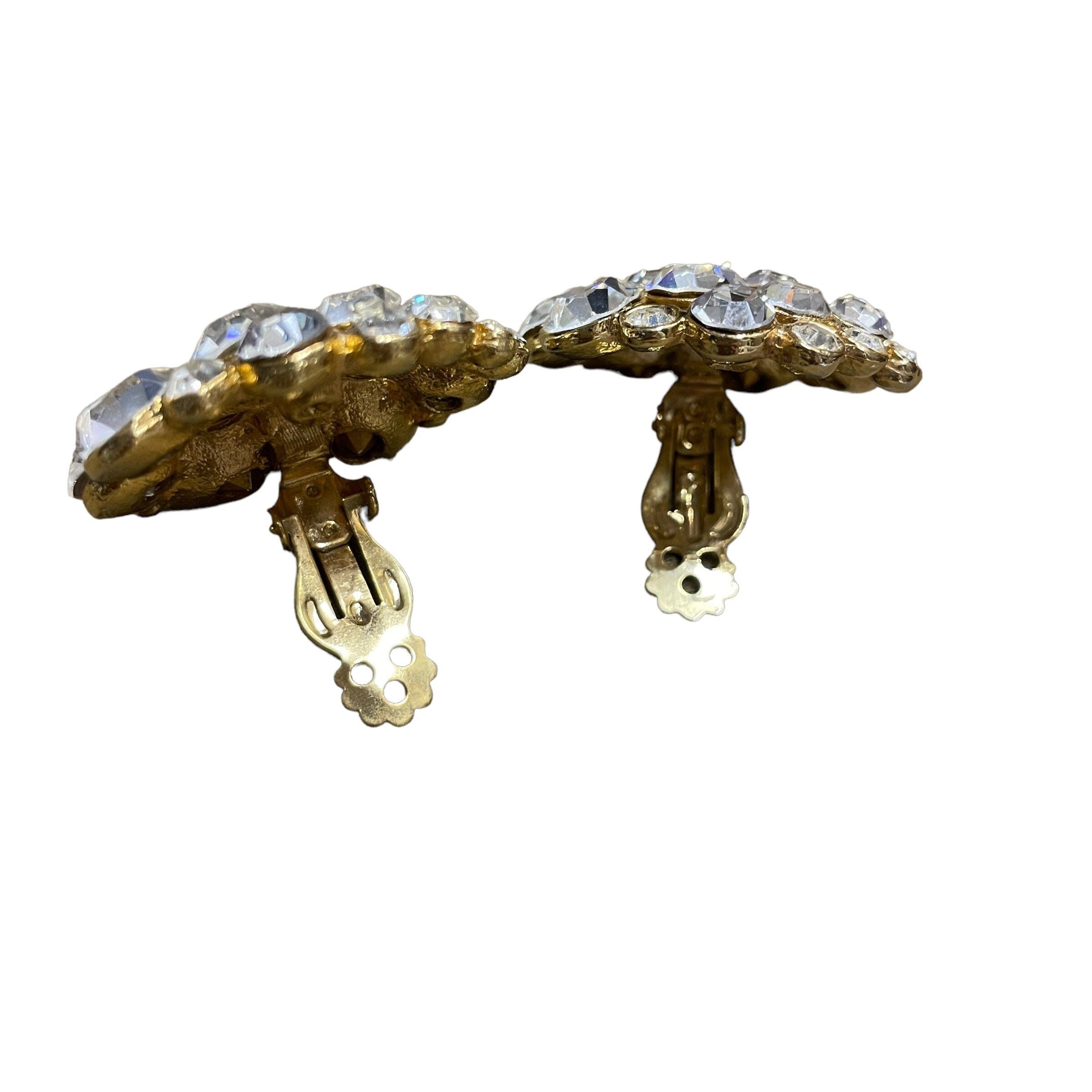 Other Costume Jewelry Vintage Chunky Crystal Clip-on Earrings Size ONE SIZE - 4 Thumbnail
