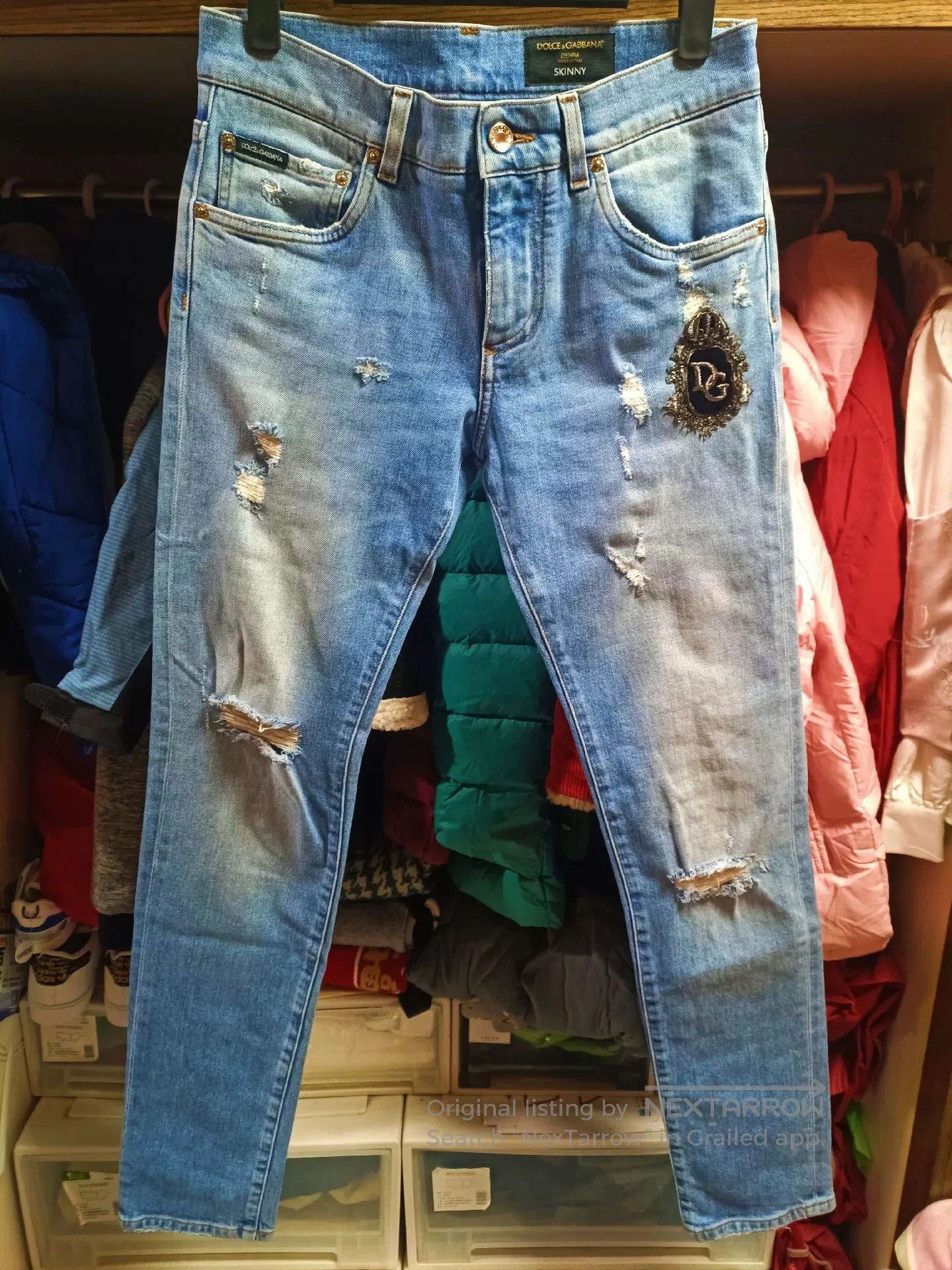 Dolce & Gabbana Dolce&Gabbana Runway Sacred Heart Crown Jeans. Size US 28 / EU 44 - 1 Thumbnail