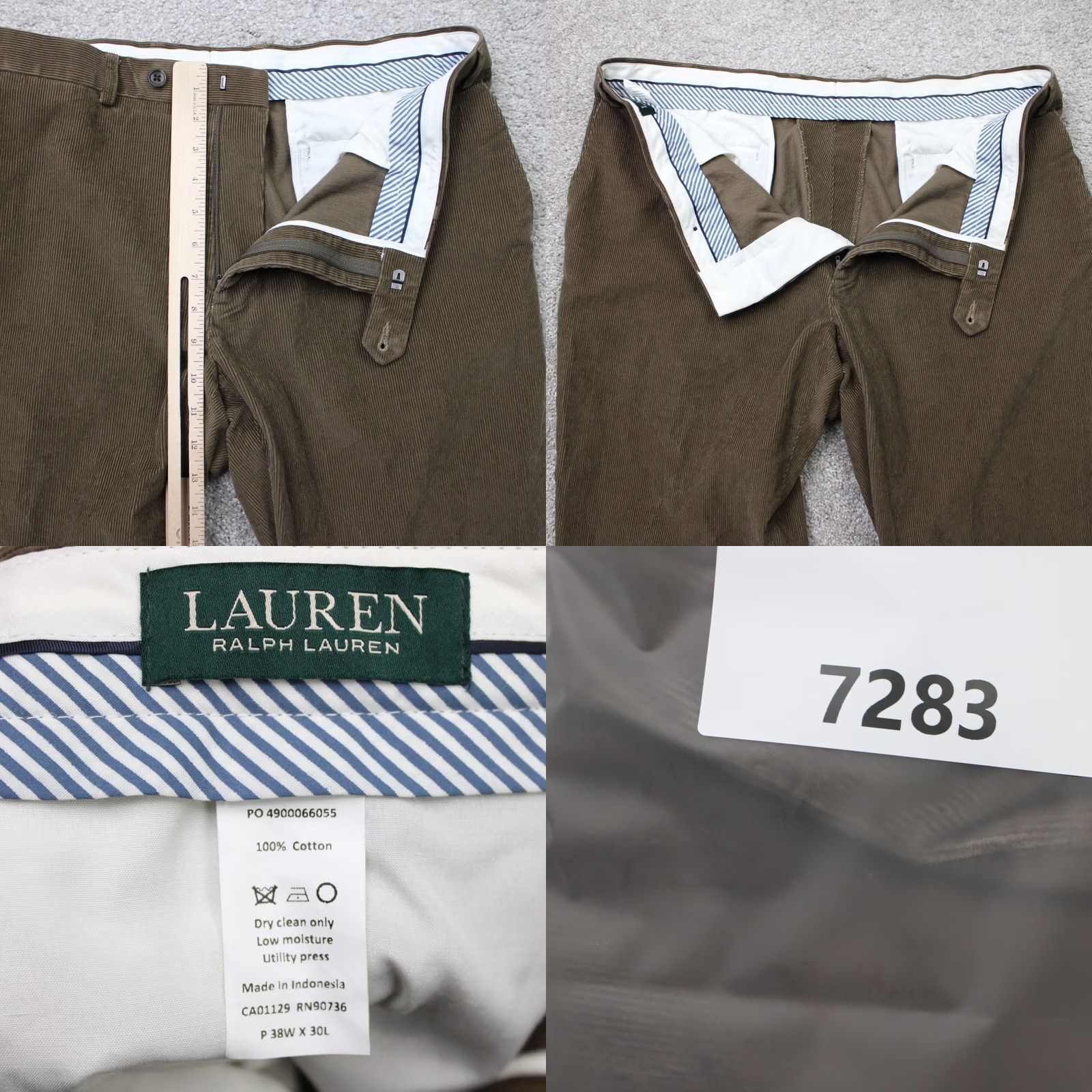Ralph Lauren LAUREN Ralph Lauren Pants Mens 38x30 Brown Corduroy Flat Front 100% Cotton Chino Dress Pants Men Size US 38 / EU 54 - 8 Thumbnail