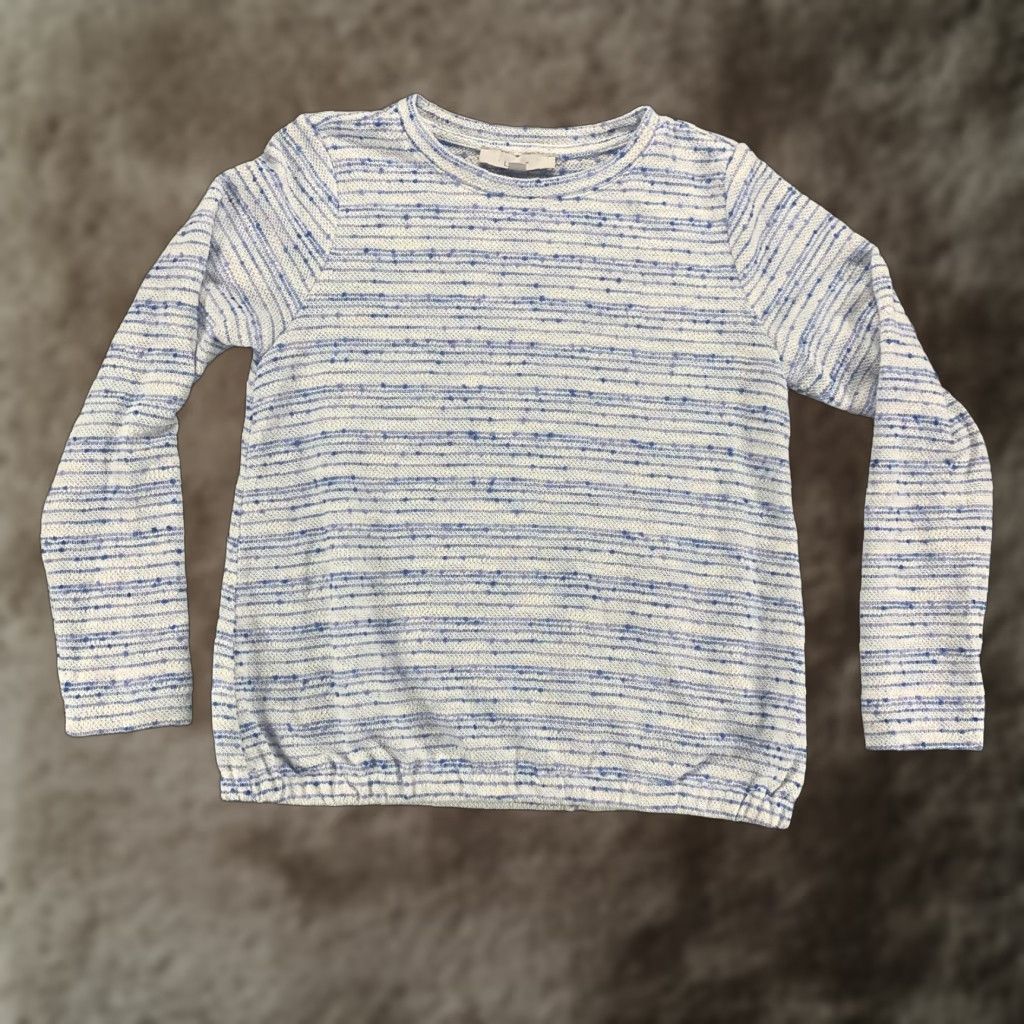Loft Loft Sweater Small Blue Pullover Striped Casual Long Sleeve Top Womens Size S / US 4 / IT 40 - 1 Thumbnail