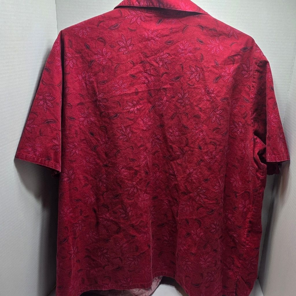 The Unbranded Brand Bobbie Brooks Women's Red Floral Blouse Size 3XL / US 20-22 - 7 Thumbnail