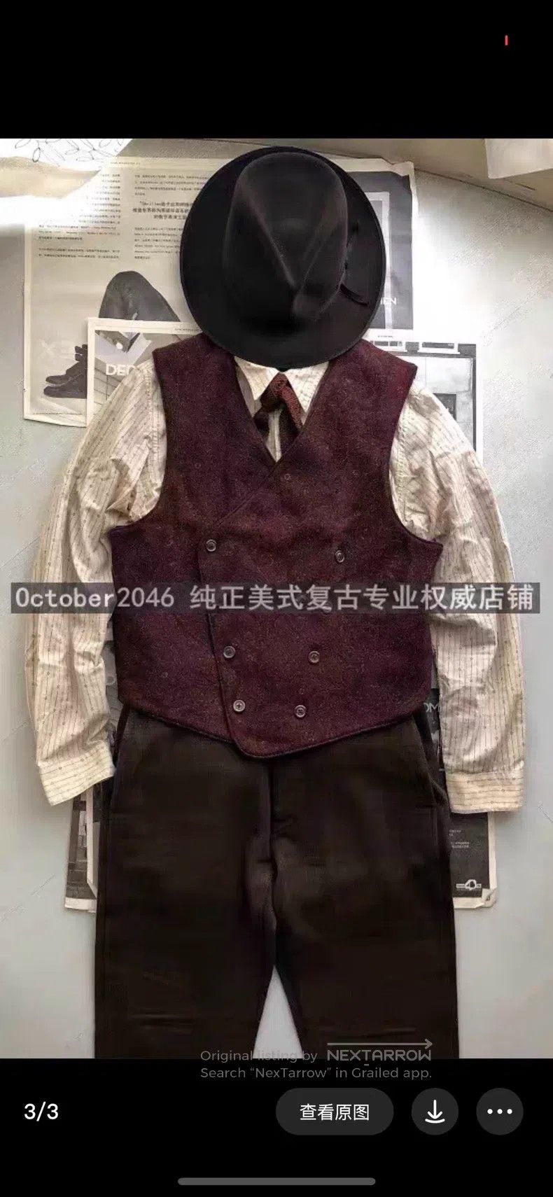 RRL Ralph Lauren RRL Ralph Lauren Burgundy cashmere floral double-breasted Size US M / EU 48-50 / 2 - 2 Thumbnail
