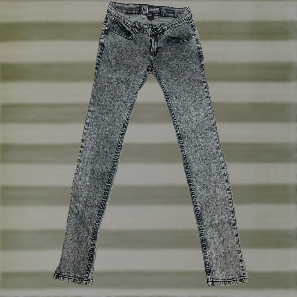 Vintage Social Collision Jeans Skinny 28x32 Black Denim 5-Pocket Zipper Grunge Modern Indie EMO Y2K Womens Size 28" / US 6 / IT 42 - 1 Thumbnail