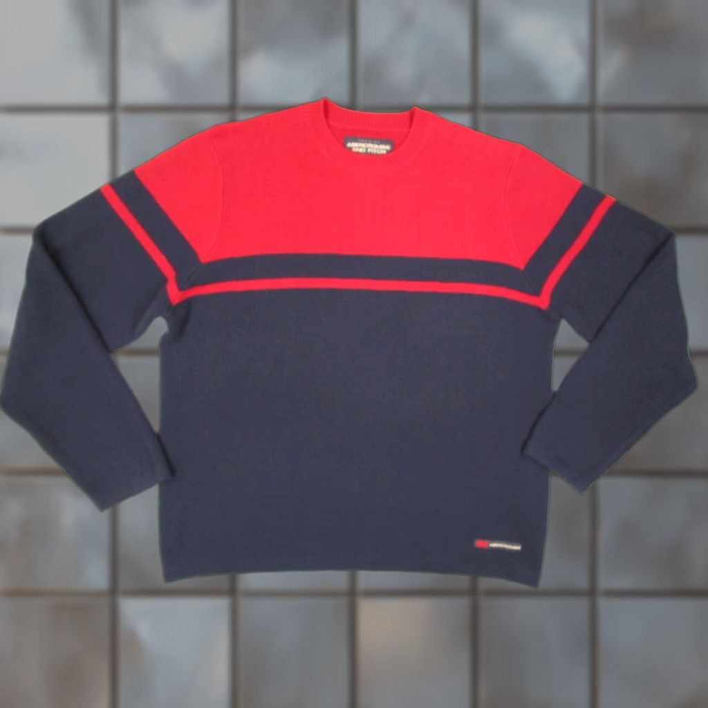 Abercrombie & Fitch VINTAGE Abercrombie & Fitch Sweater Men XL Blue AF92 Knit Pullover Crew Neck 90s Retro Cardigan? Size US XL / EU 56 / 4 - 1 Thumbnail