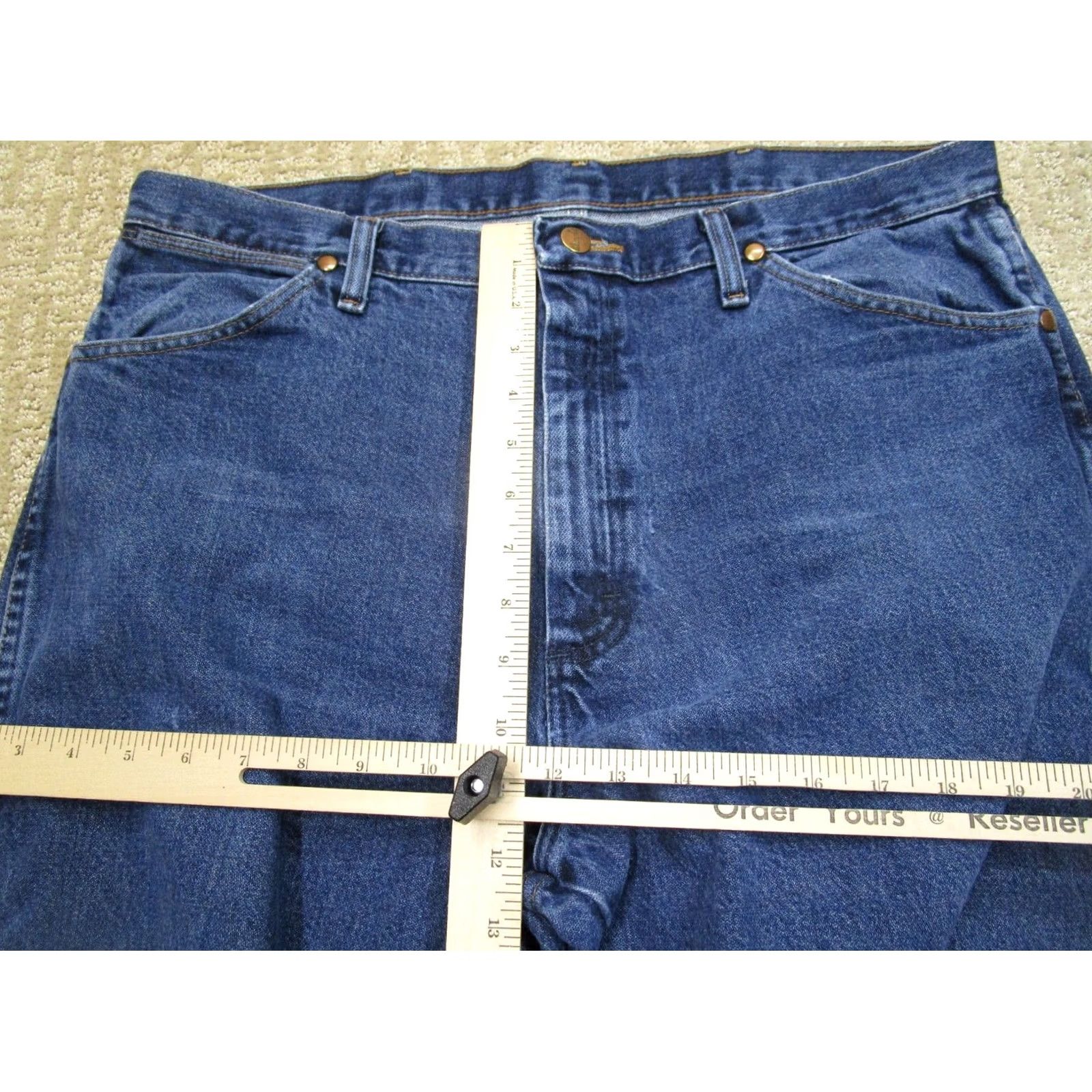 Wrangler Wrangler Jeans Men 36x32 Dark Wash Cowboy Cut Original Fit Western Pants Dark Wrangler Logo 5-Pocket Denim Jeans Mens Regular Fit Blue Size US 36 / EU 52 - 6 Thumbnail