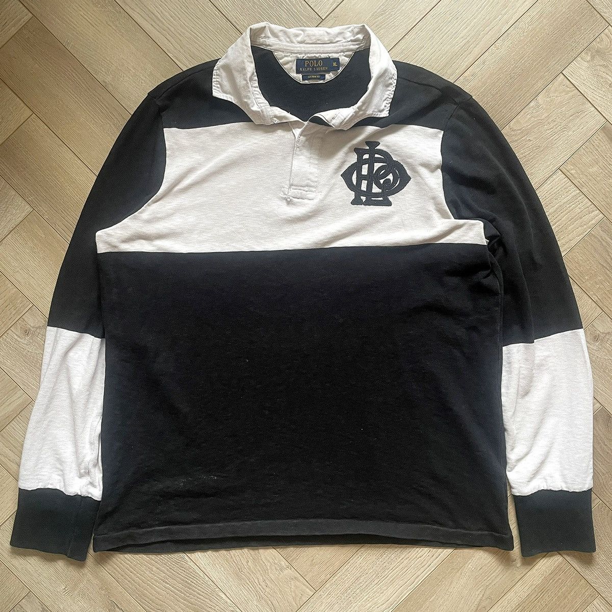 Polo Ralph Lauren Polo Ralph Lauren Rugby Shirt Black and White Custom Fit Size US XL / EU 56 / 4 - 1 Thumbnail